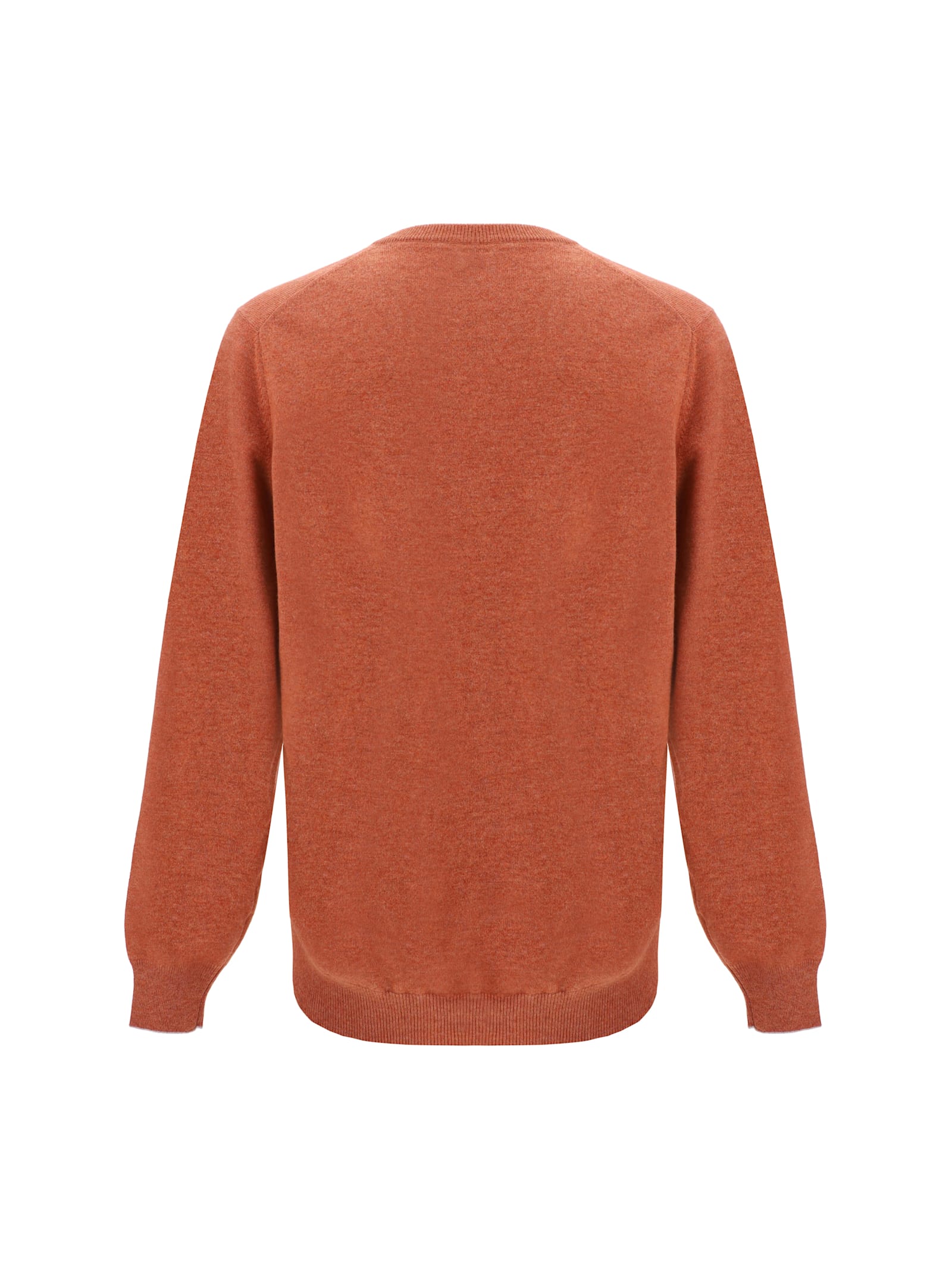 Brunello Cucinelli Long-sleeved Cashmere Sweater In Orange