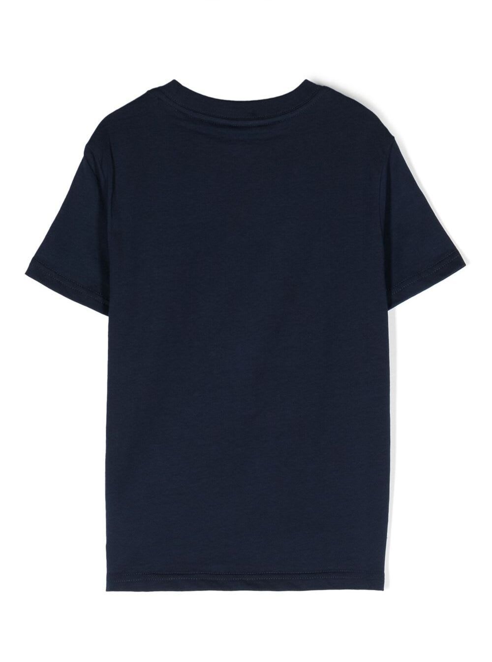 Shop Polo Ralph Lauren Blue T-shirt With Logo In Cotton Boy