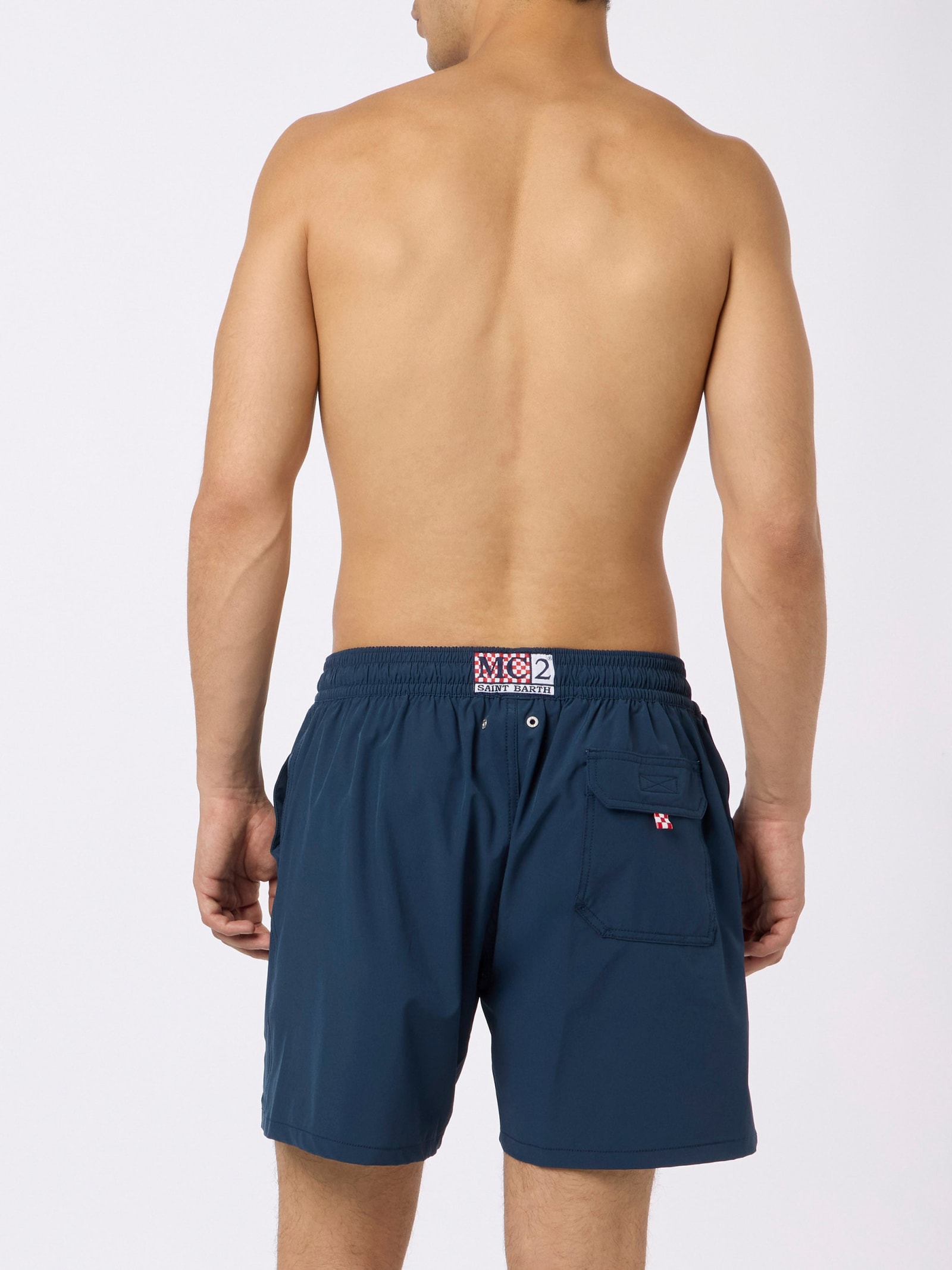 Mc2 Saint Barth Comfort Mid-rise Swim Shorts In Blue