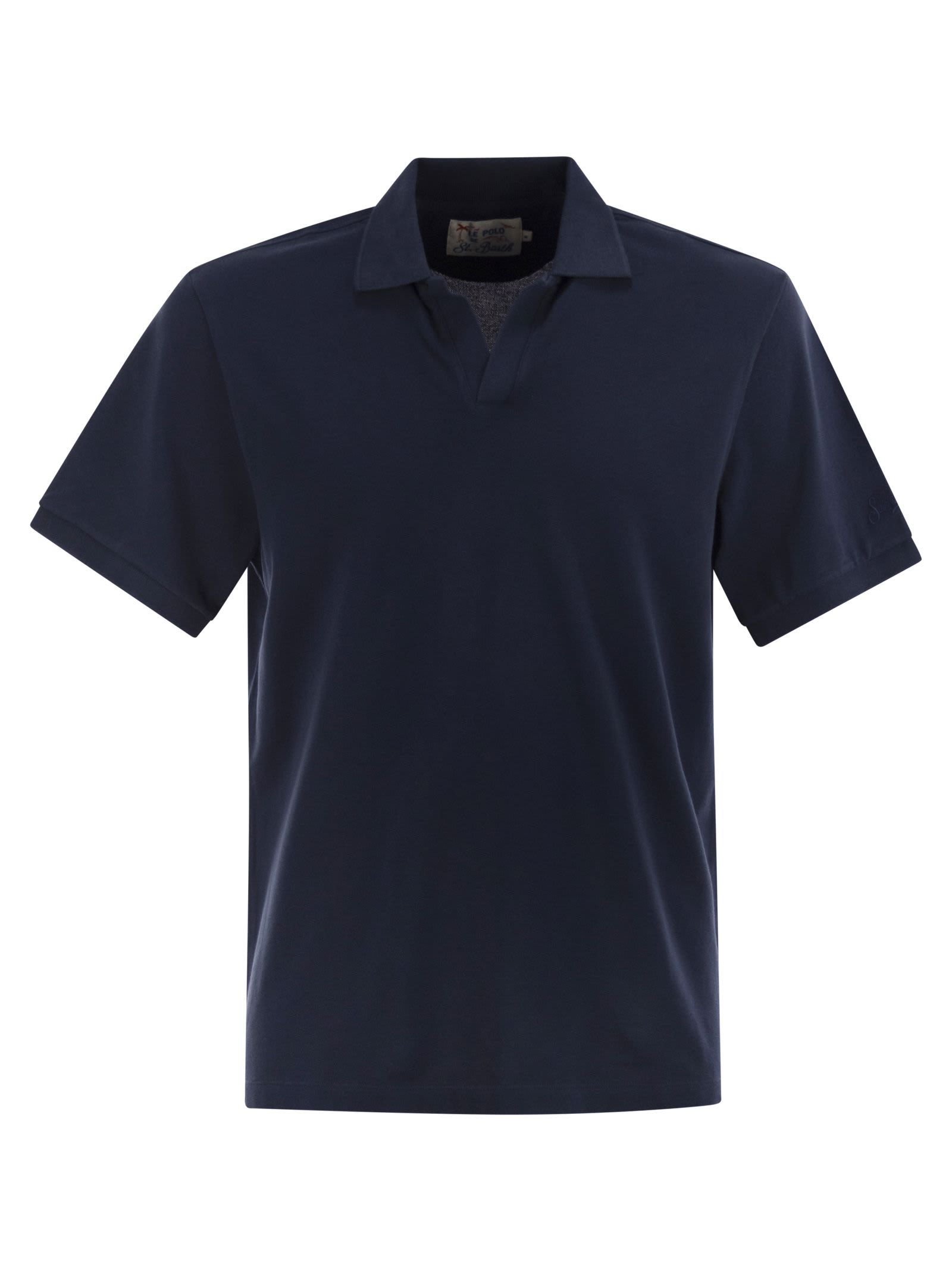 Mc2 Saint Barth Classic V-neck Polo Shirt With Short Sleeves
