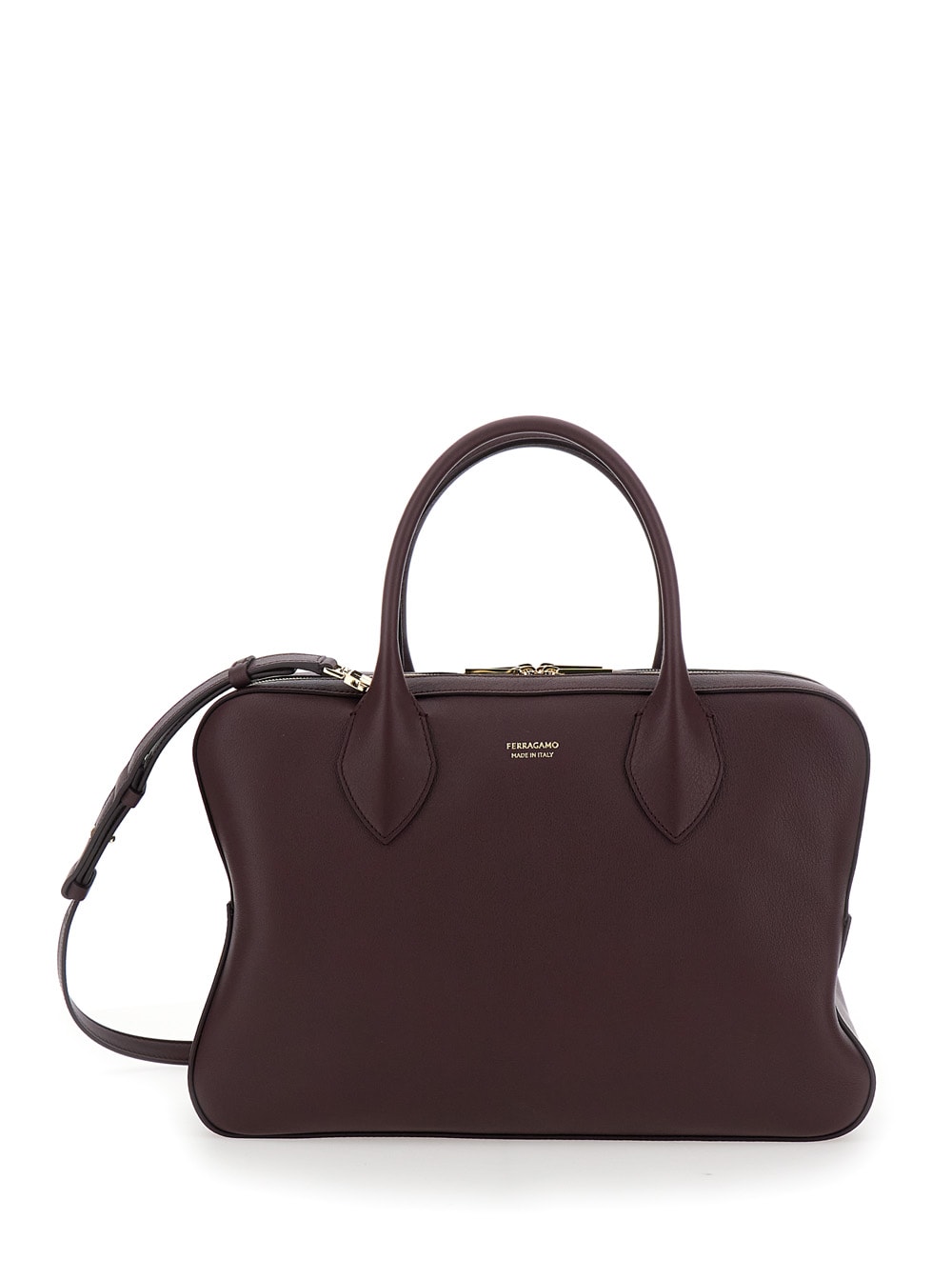 stella Bordeaux Handbag With Removable Shoulder Strap And Logo Lettering On The Front In Leather Woman