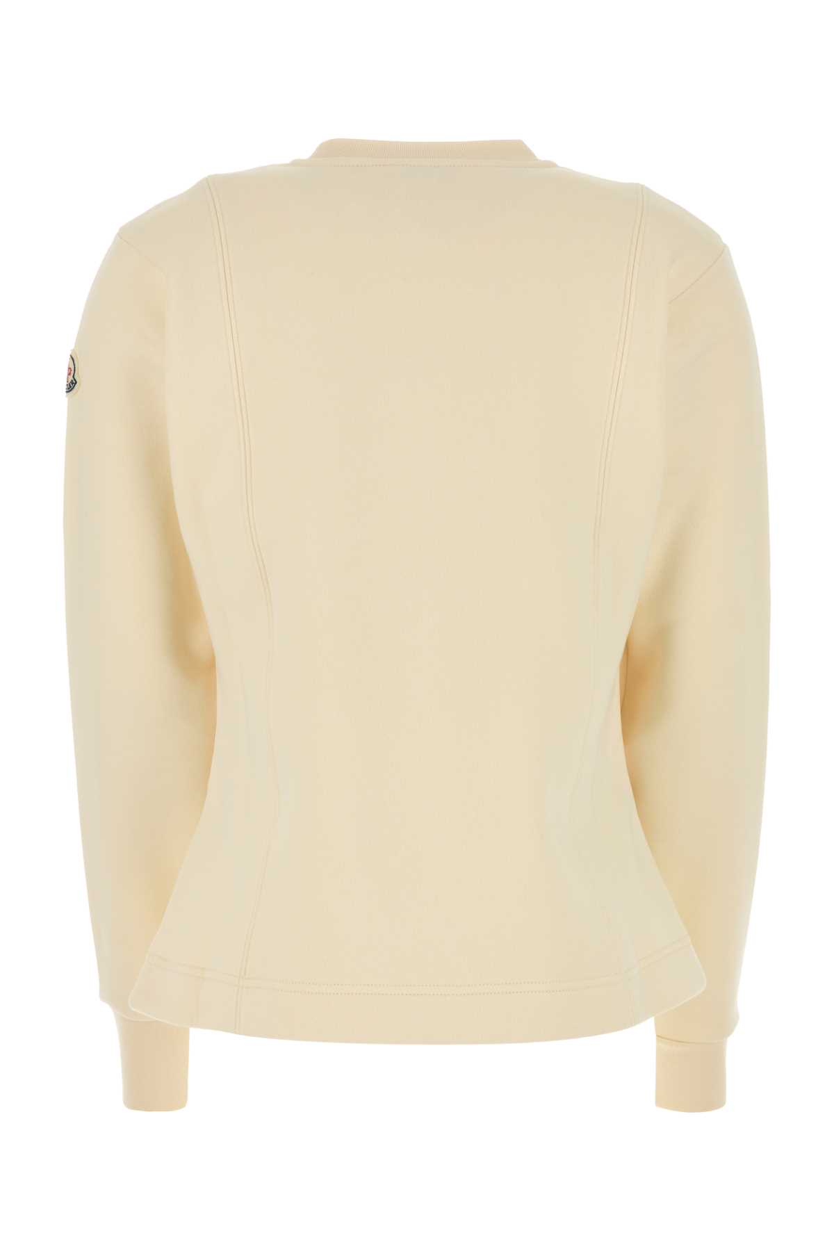 Shop Moncler Ivory Cotton Blend Sweatshirt