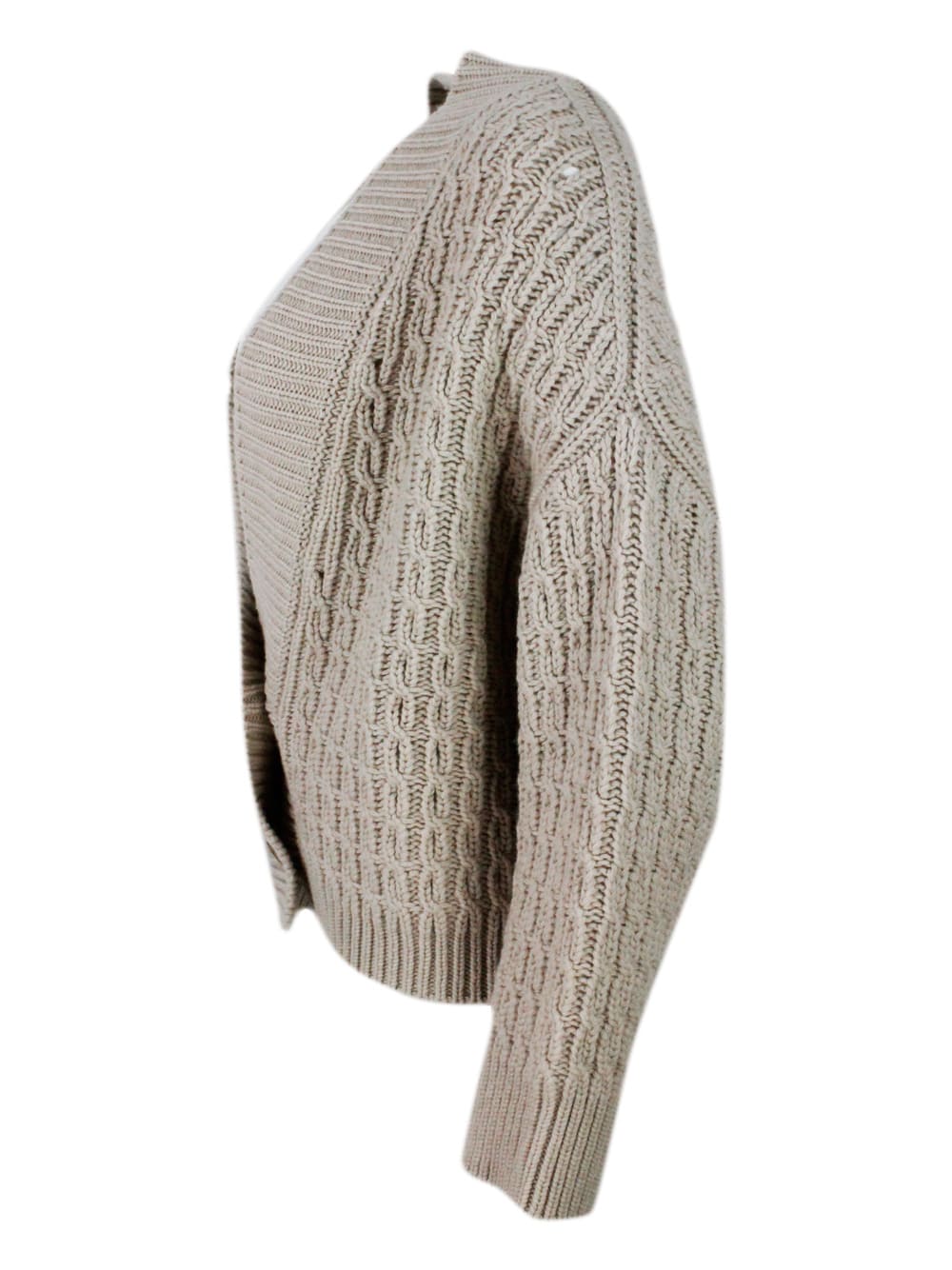 Shop Malo Sweater In Beige