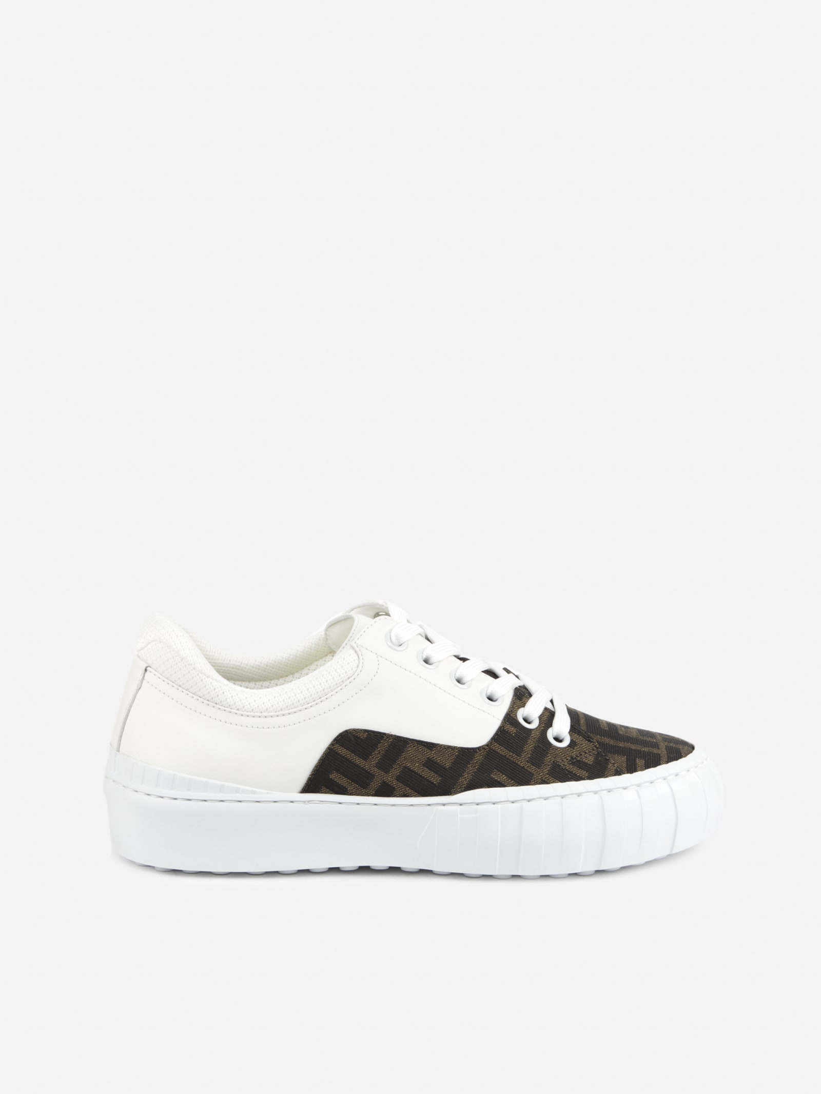 Fendi Fendi Force Sneakers In Leather And Fabric
