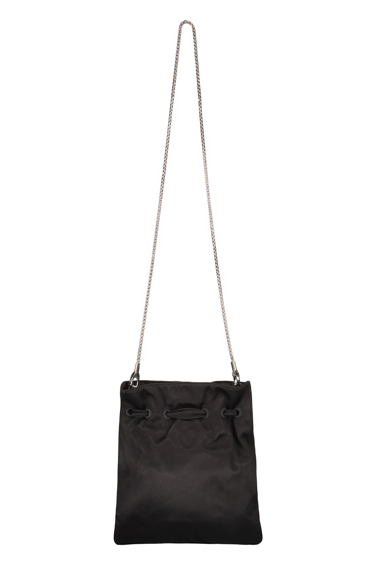 Alberta Ferretti Embroidered Drawstring Cross Body Bag In Black