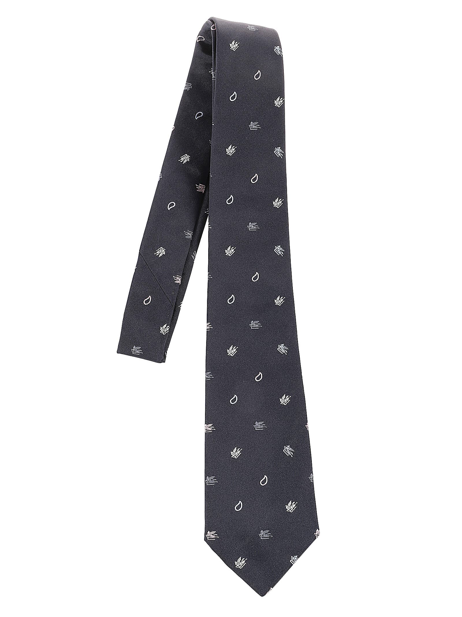 Shop Etro Tie In Blu Fantasia