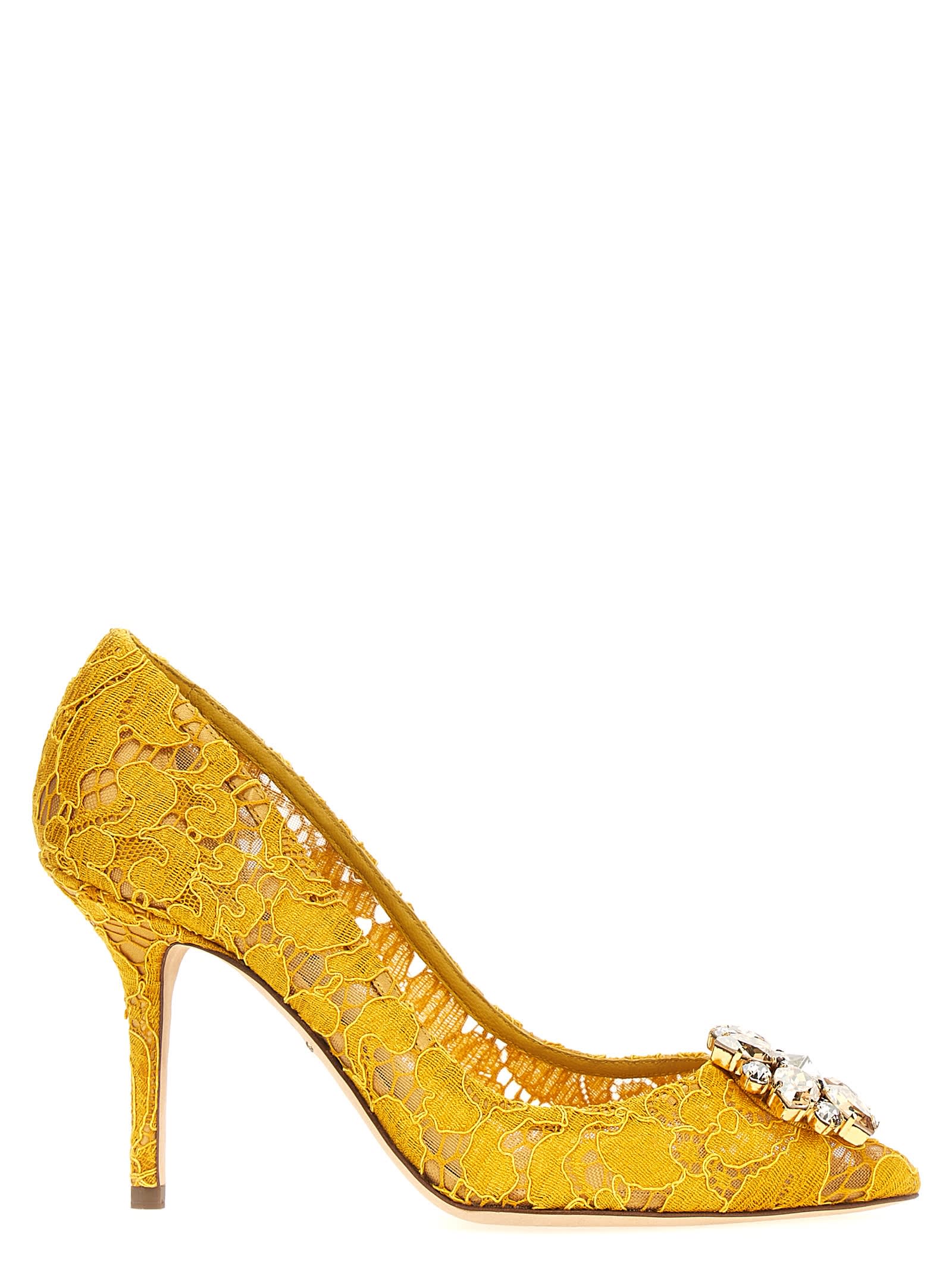 Shop Dolce & Gabbana Bellucci Pumps In Yellow