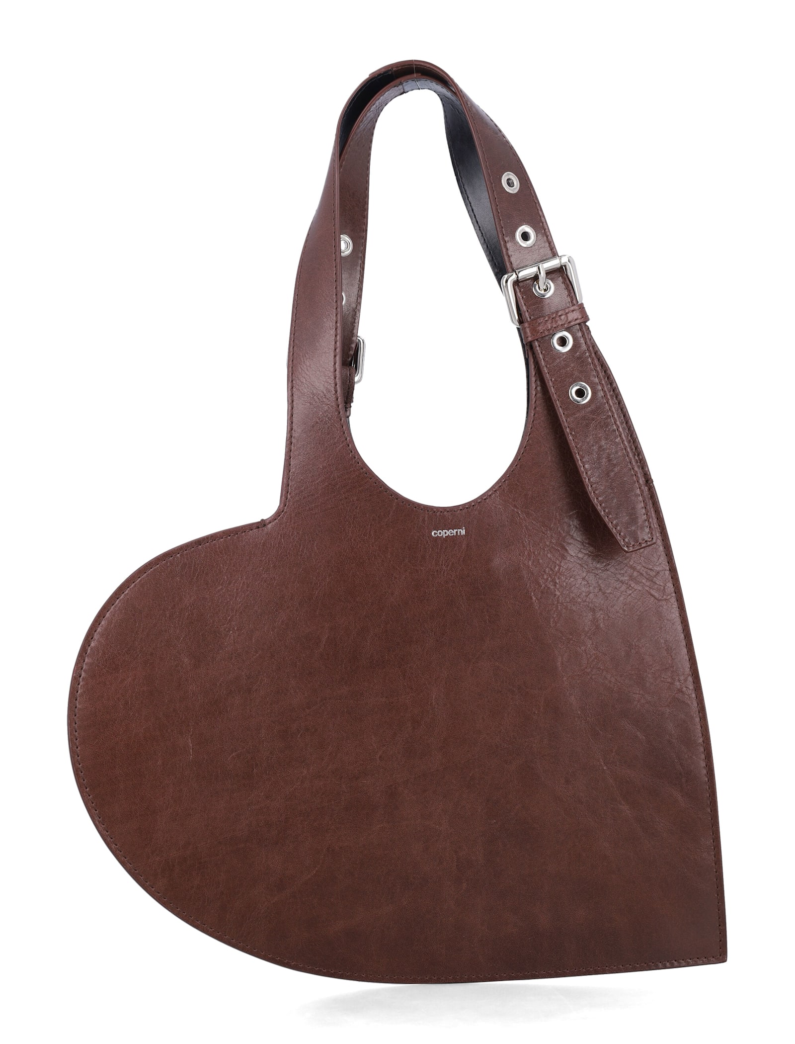 Coperni Belt Heart Tote Brown Leather