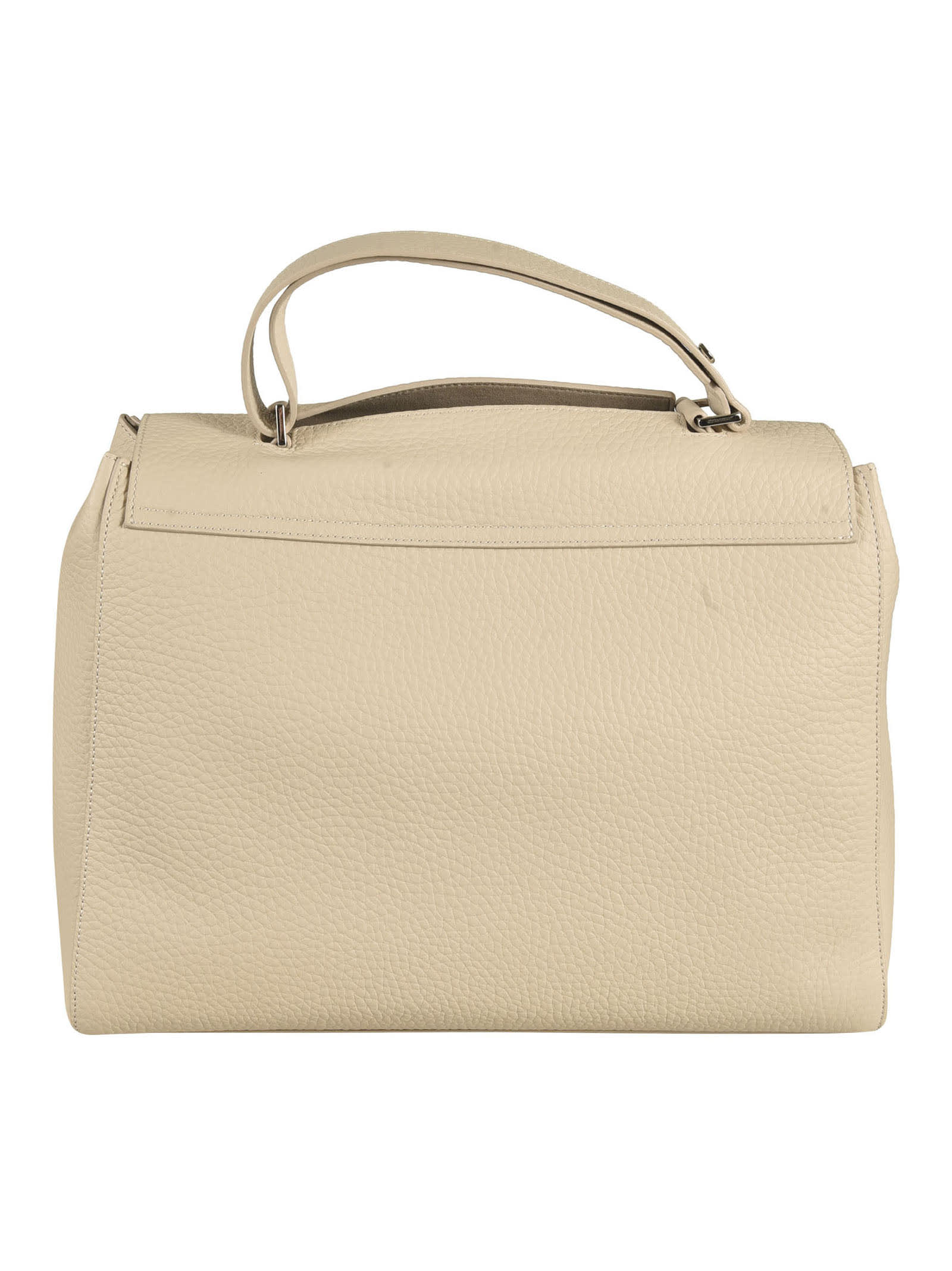 Shop Orciani Logo Flap Tote In Ivory