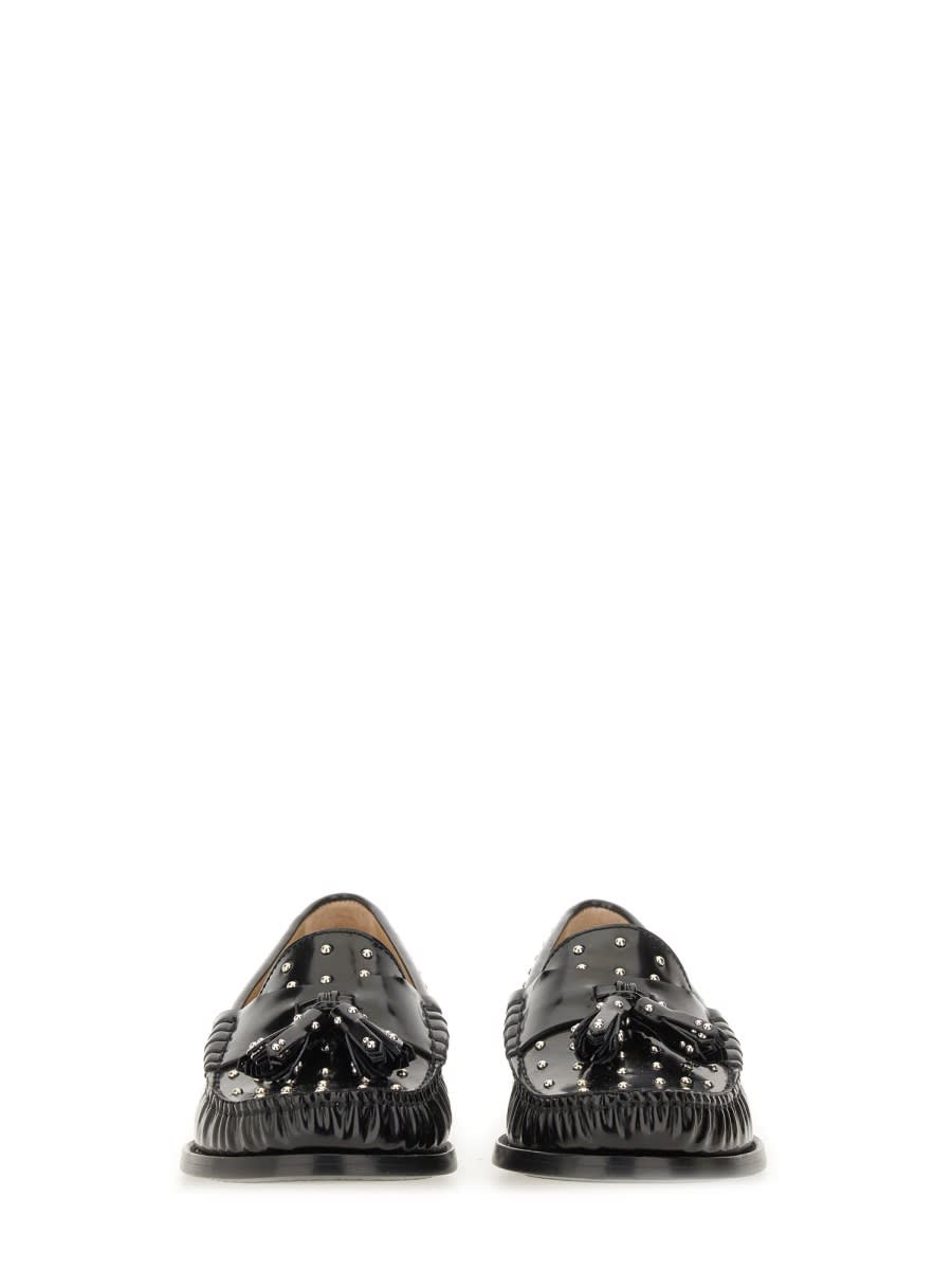 Stuart Weitzman Loafers With Studded Detailing And Tassel Embellishment In Black