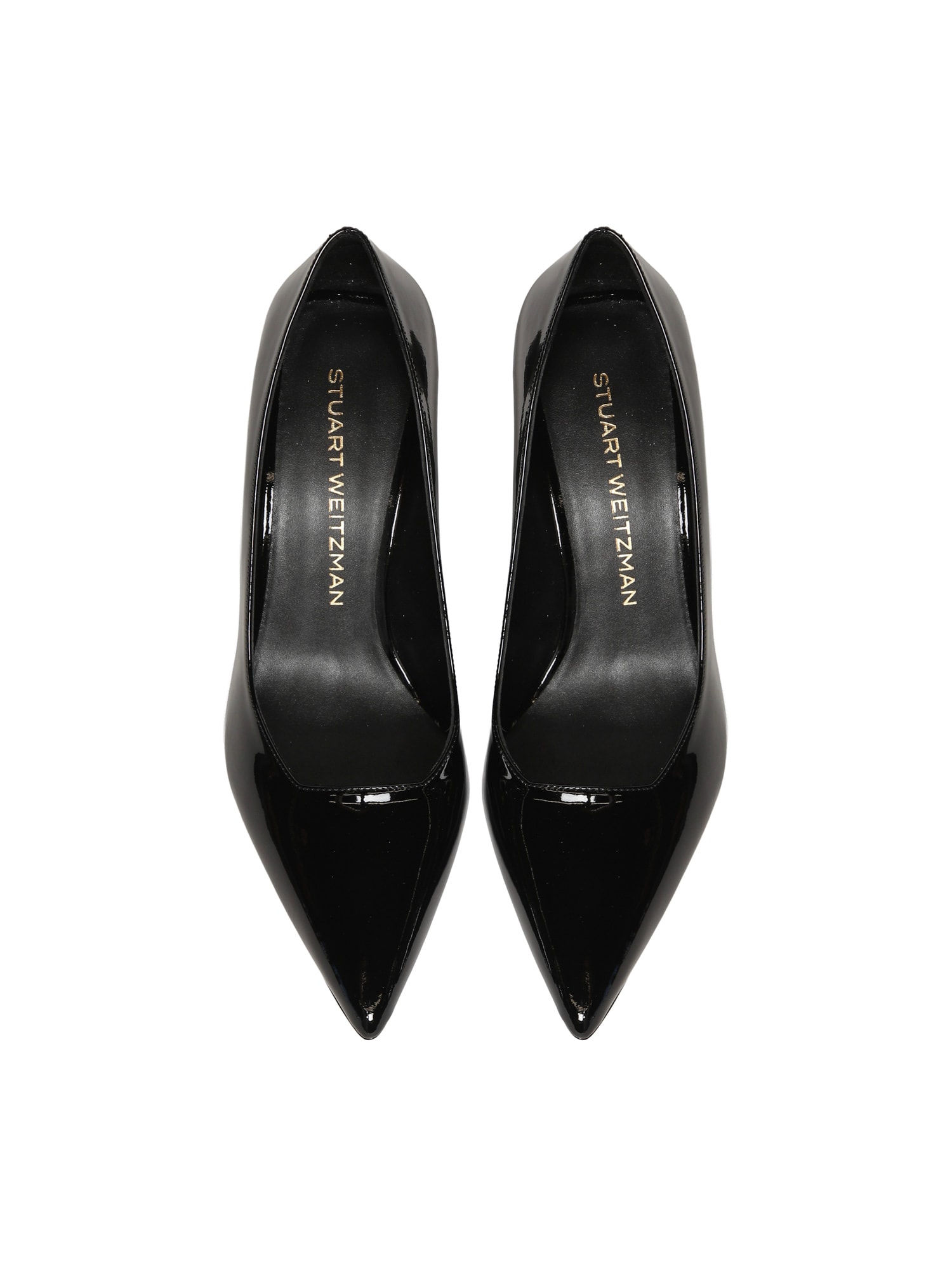 Stuart Weitzman Vinnie 85 Pumps In Black Patent Leather In Black