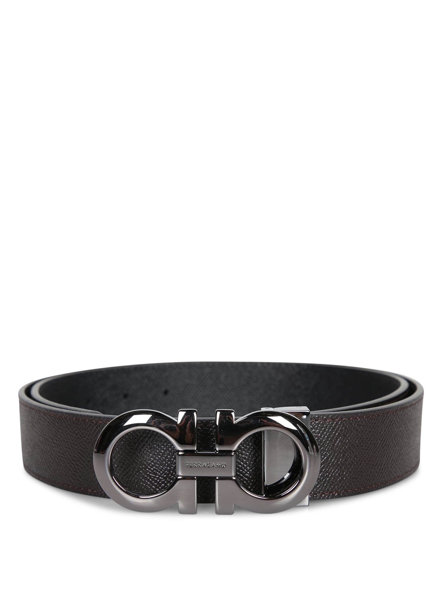 Reversible Belt In Dark Brown And Black
