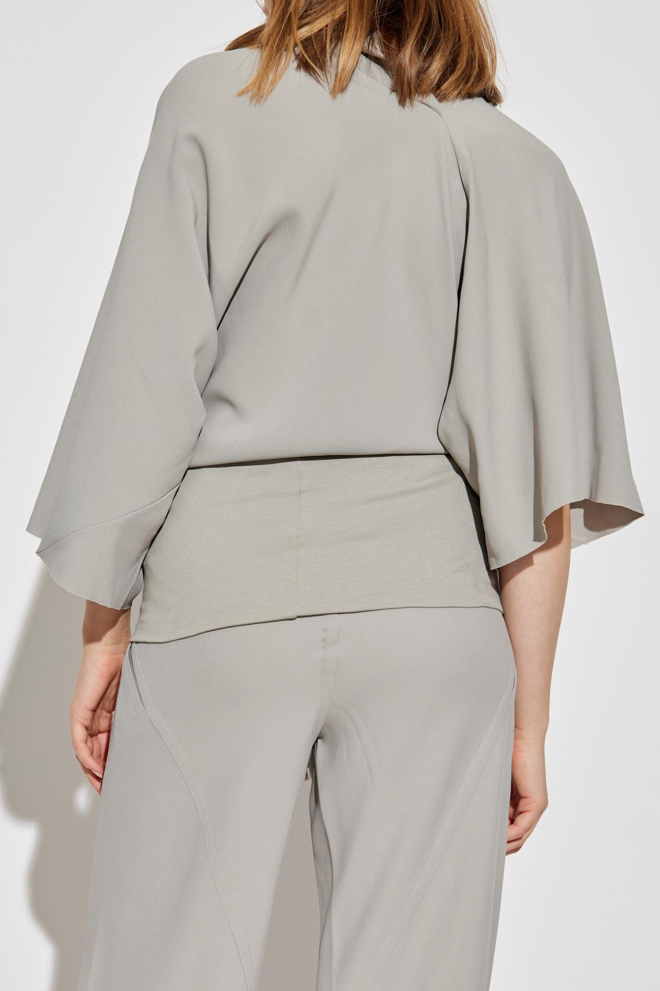 Rick Owens Top With A Decorative Neckline In Gray