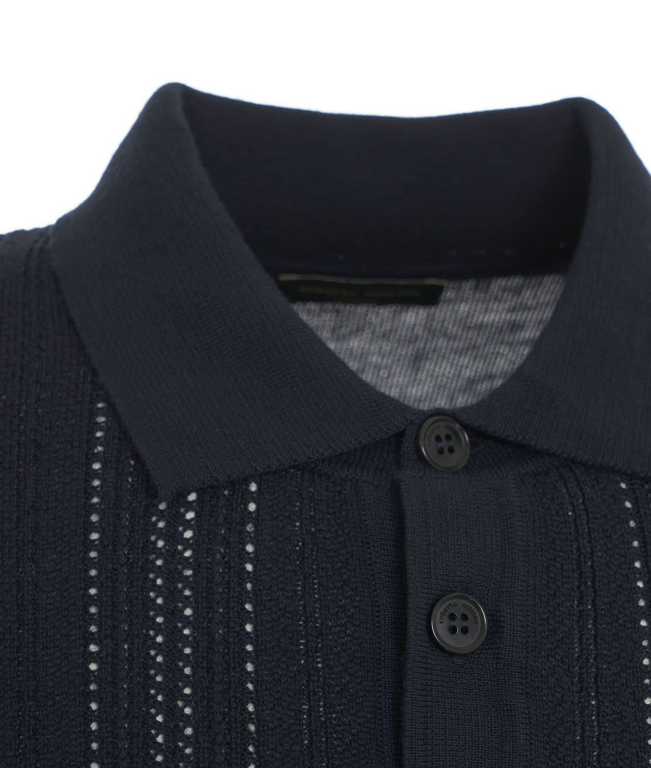 Shop Roberto Collina Knit Long-sleeve Polo Shirt In Blue