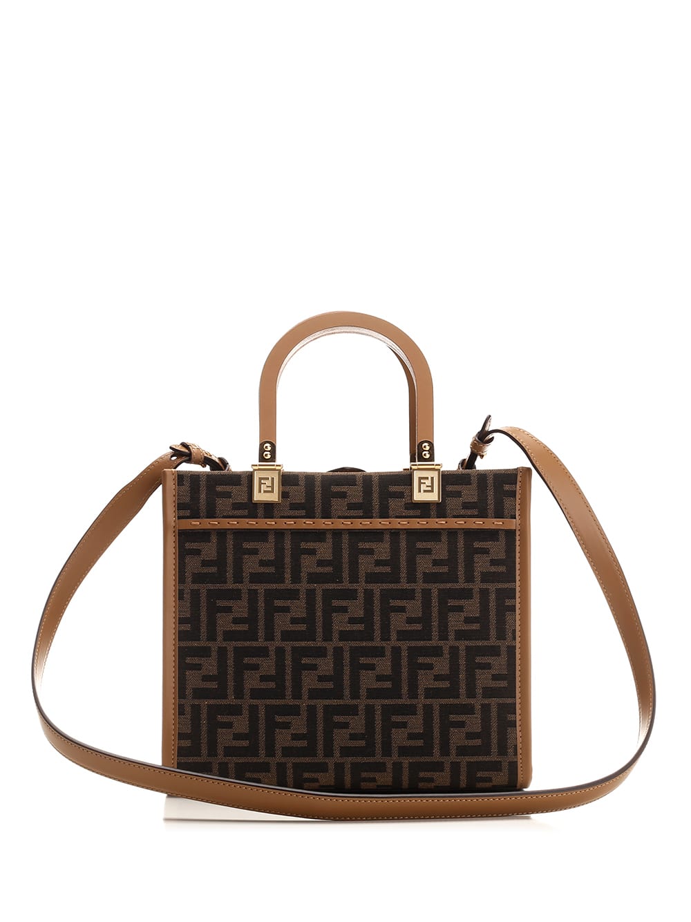 Shop Fendi Sunshine Handbag In Marrone