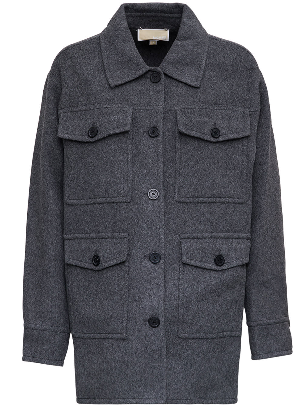 MICHAEL Michael Kors Grey Wool Blend Jacket With Pockets