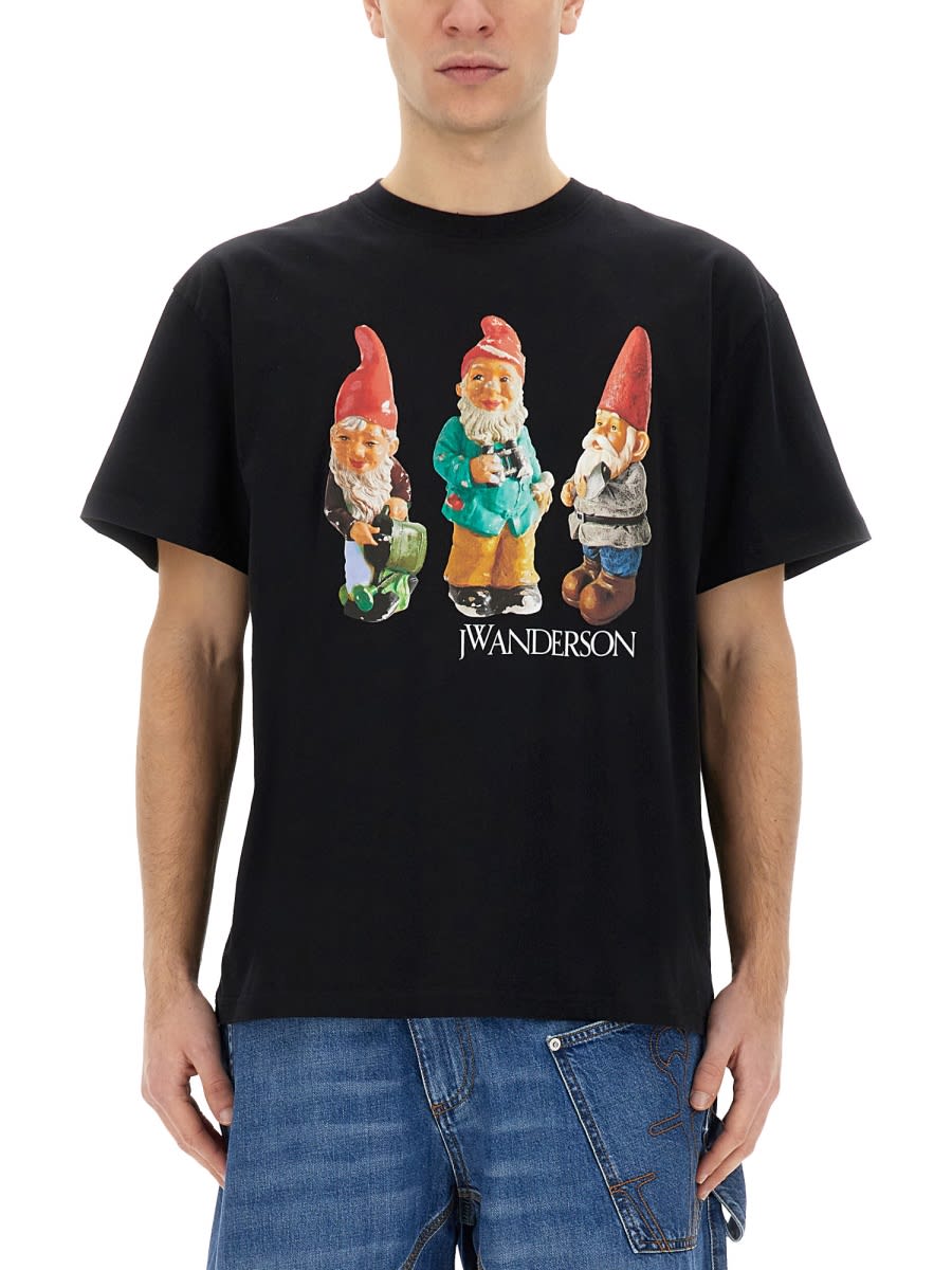 Shop Jw Anderson Gnome Trio T-shirt In Black