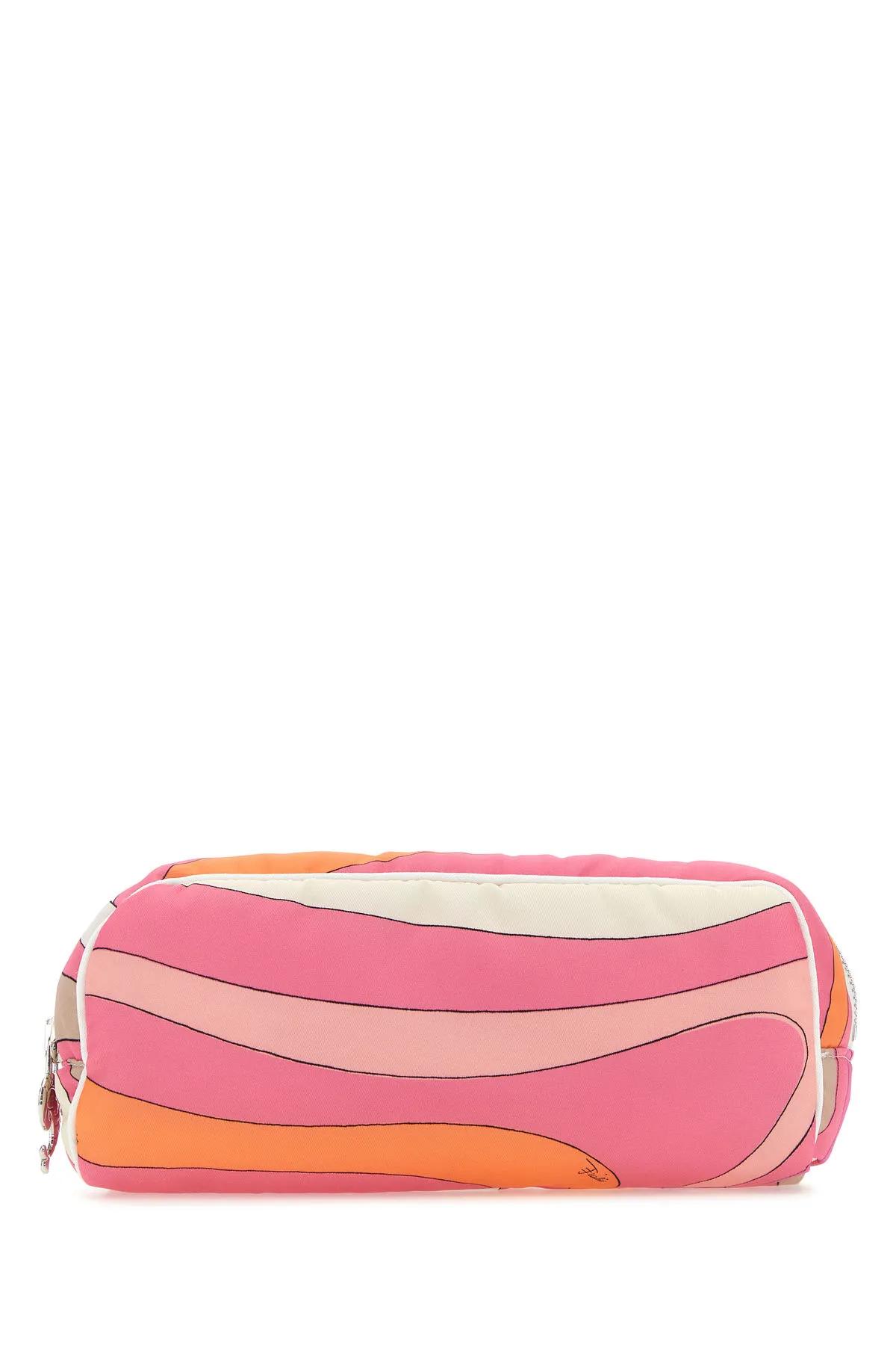 Pucci Printed Polyester Beauty-case In Pink