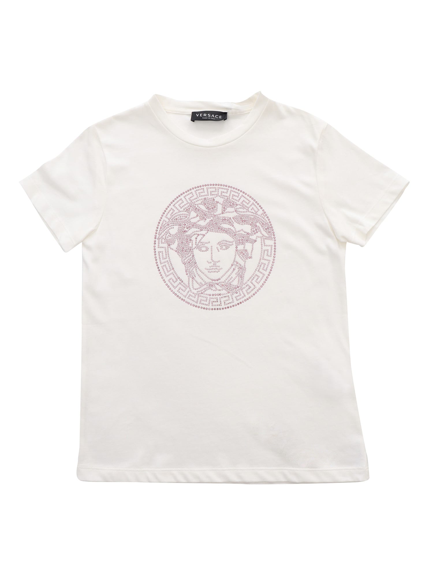 Versace Strass Medusa T-shirt In White