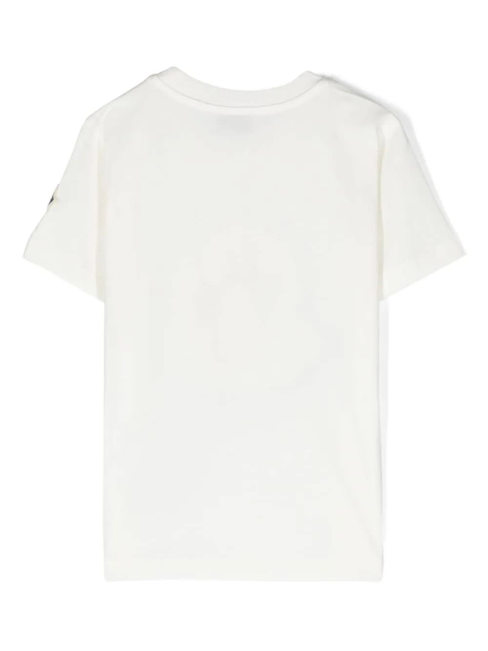 Shop Moncler White T-shirt With Pixel Logo