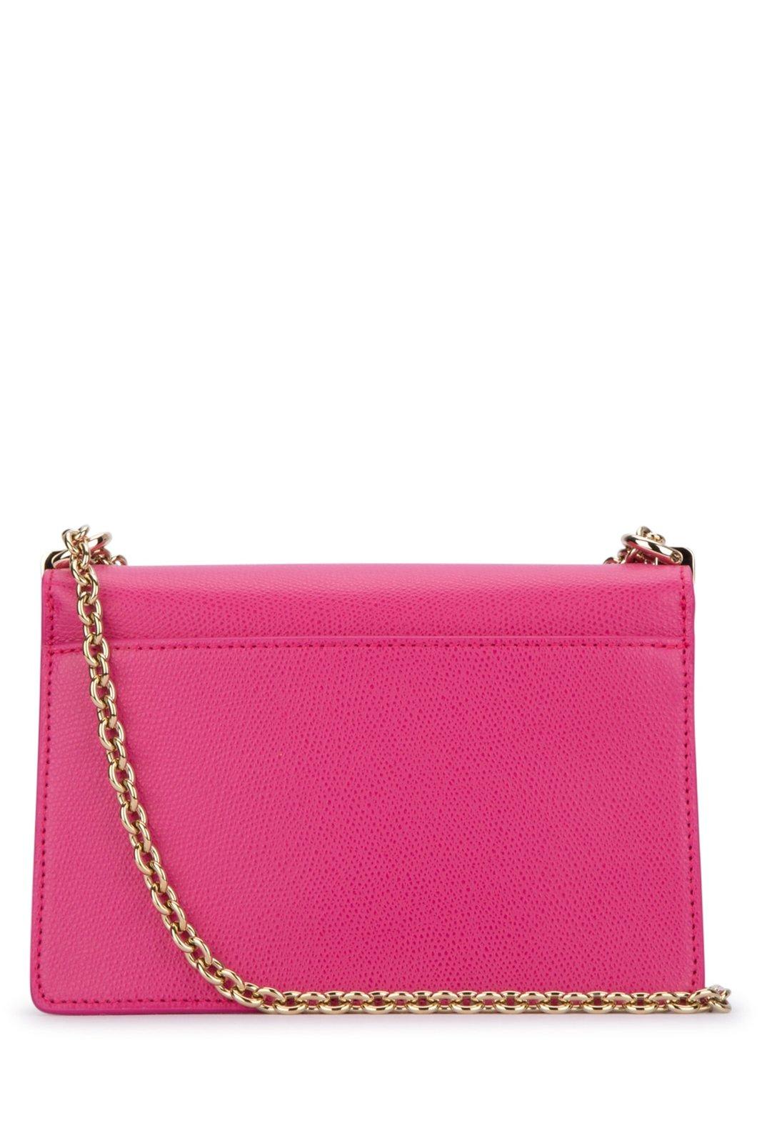 Shop Furla Logo Plaque Foldover Top Crossbody Bag In S Pop Pink