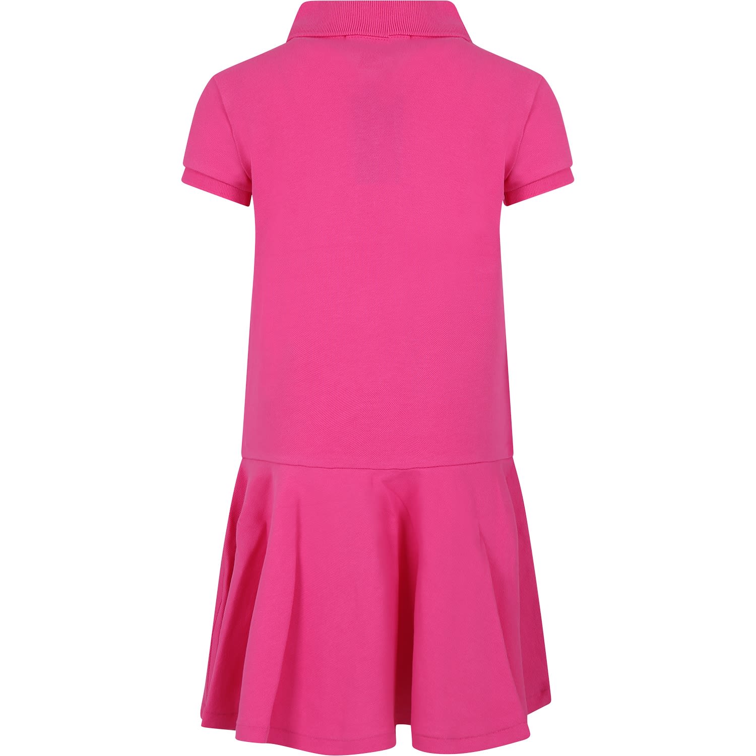 Shop Ralph Lauren Fuchsia Dress For Girl With Horse In Pink