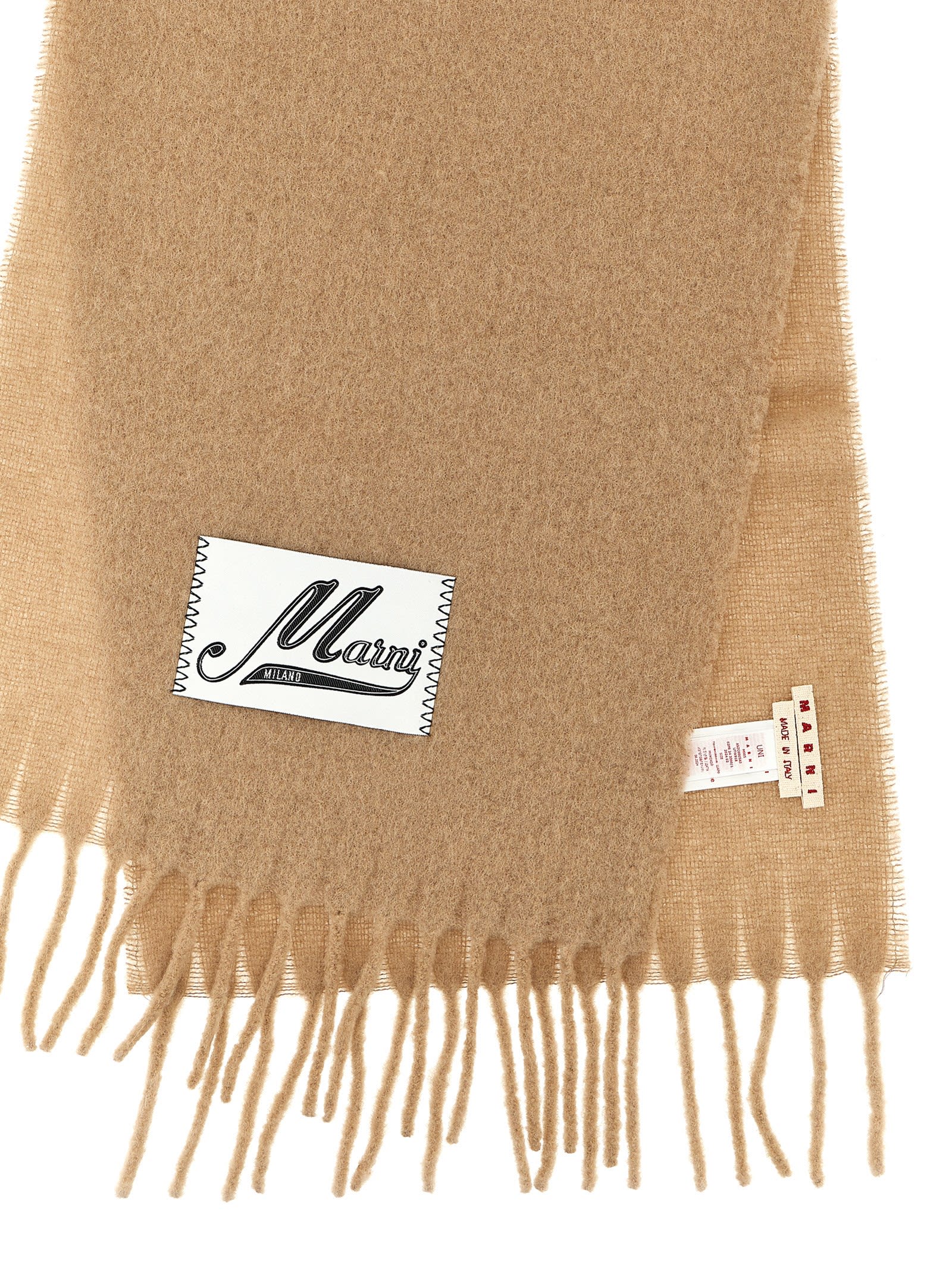 Shop Marni Logo Patch Scarf In Pink