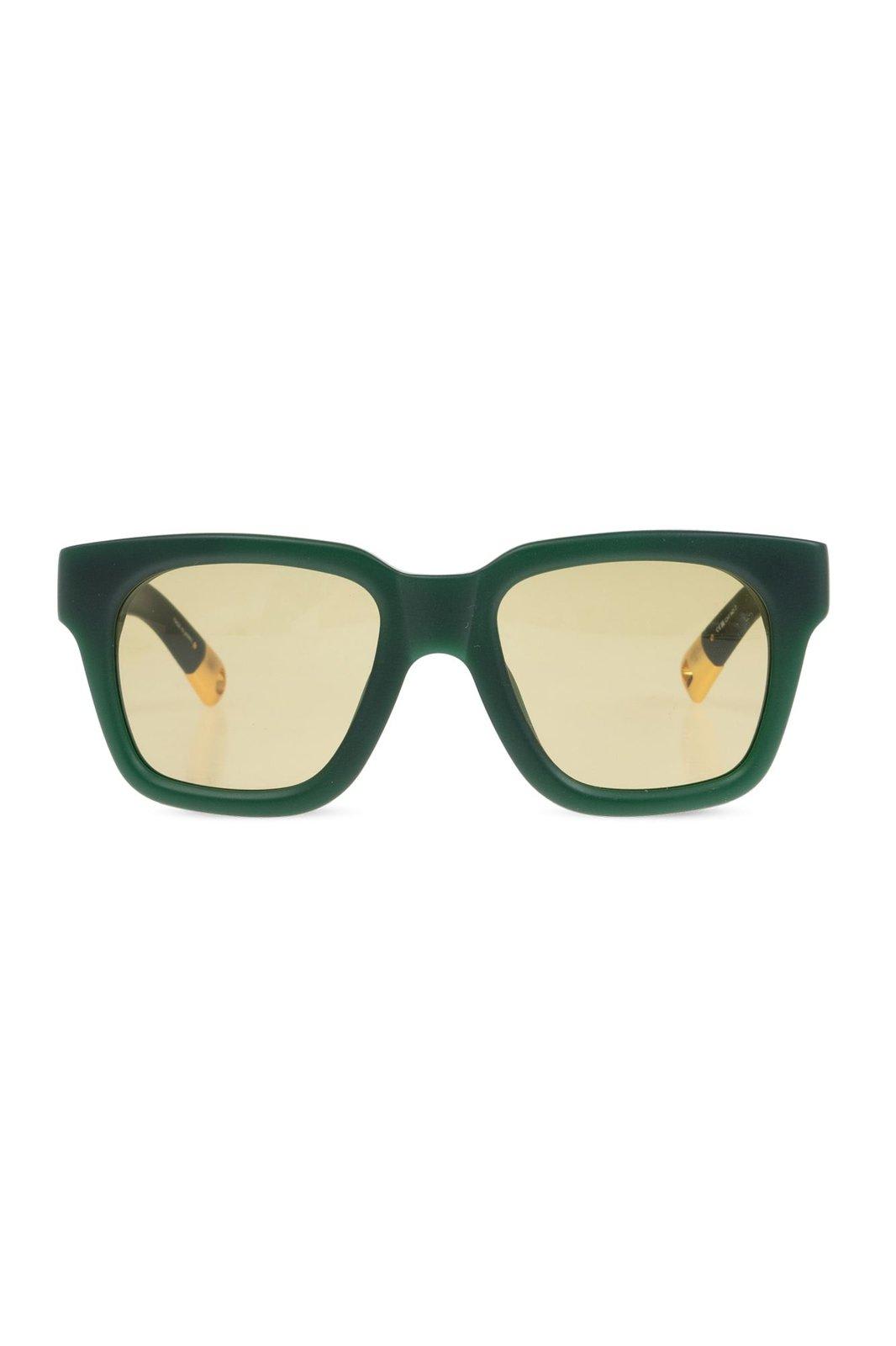 Shop Jacquemus Square Frame Sunglasses Sunglasses In Matte Green