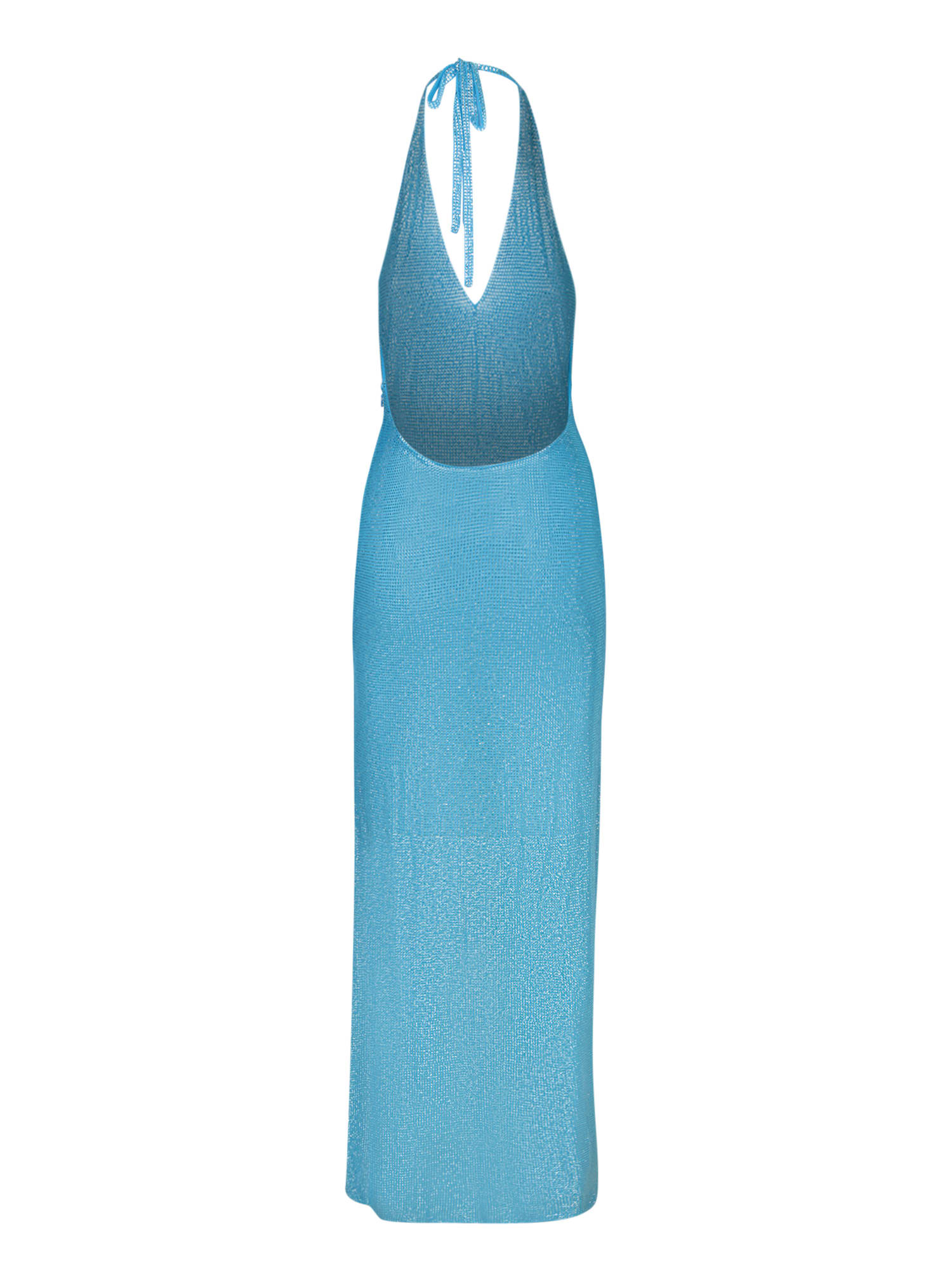 Shop Giuseppe Di Morabito Crystal Blue Long Halter Dress