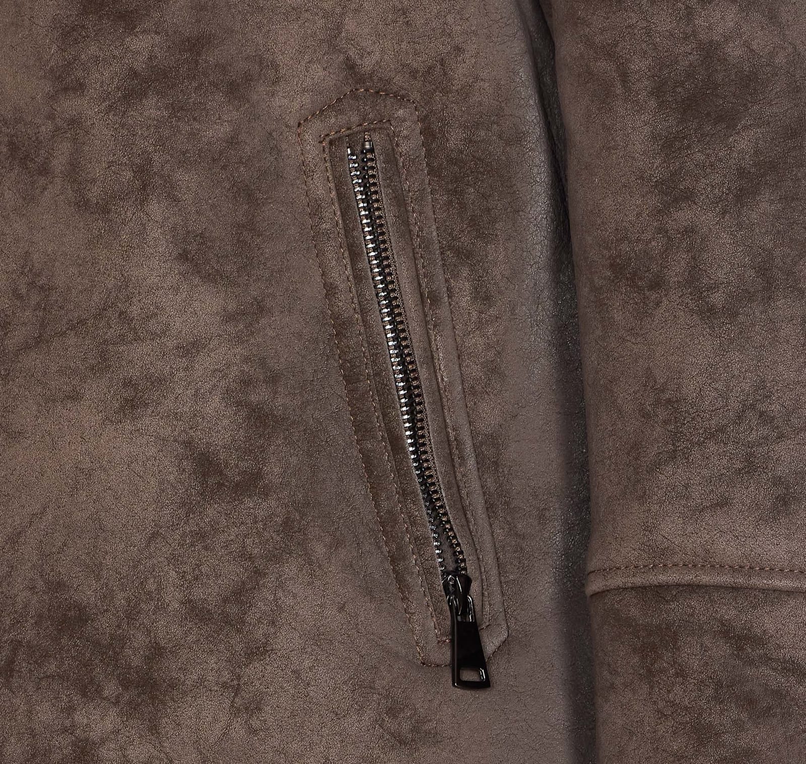 Sword 6.6.44 Sword Sword Eco-leather Biker Jacket With Shearling Collar In Brown