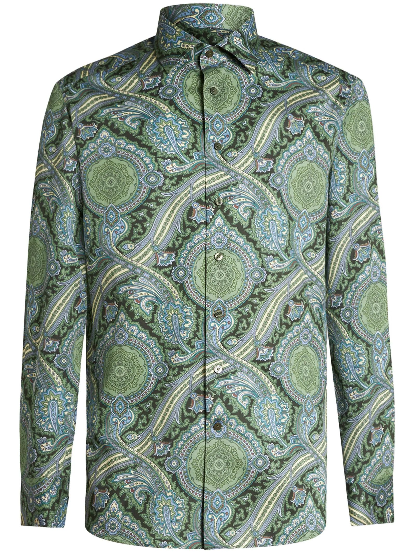 Shop Etro Shirts Green