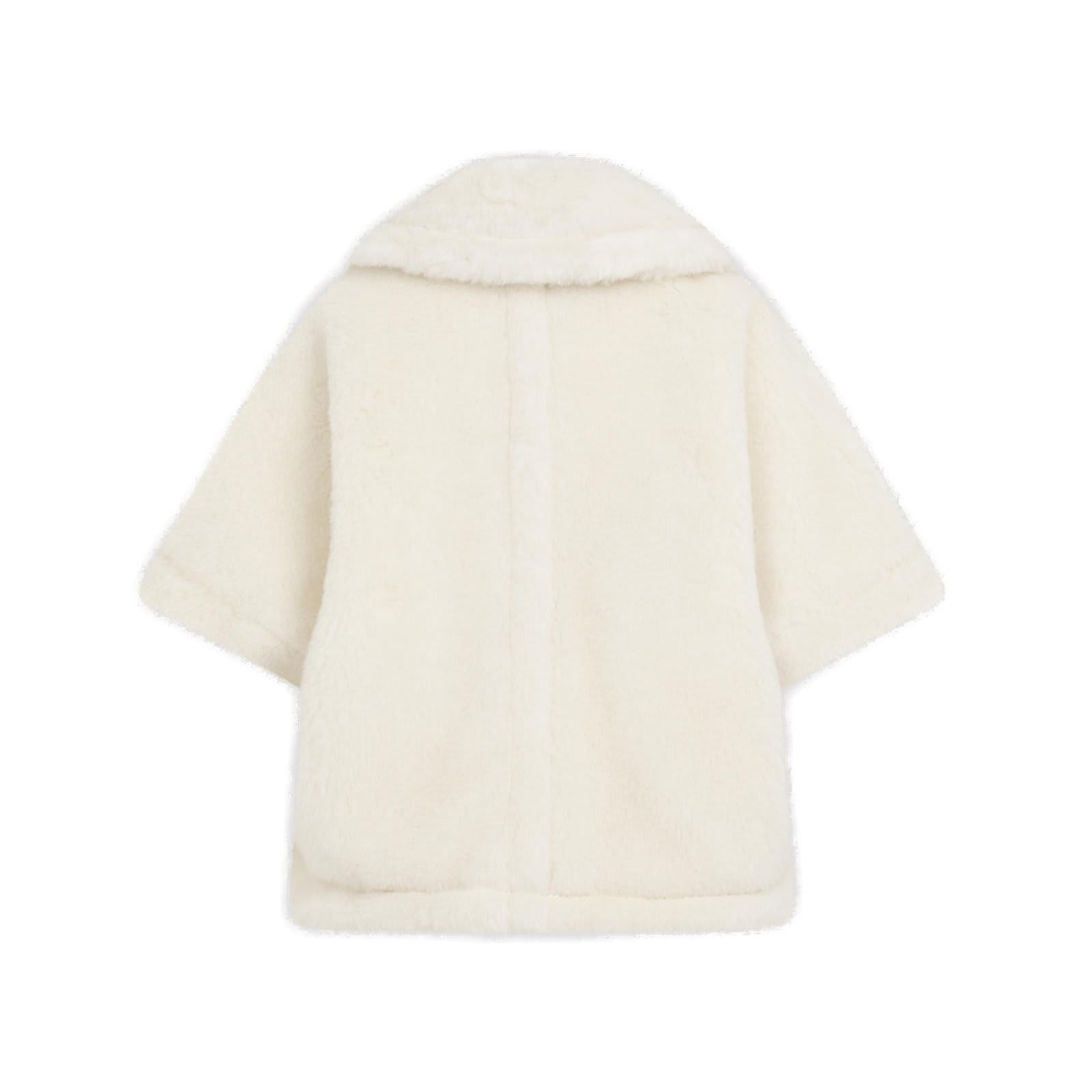 Max Mara Elegant White Teddy Cape