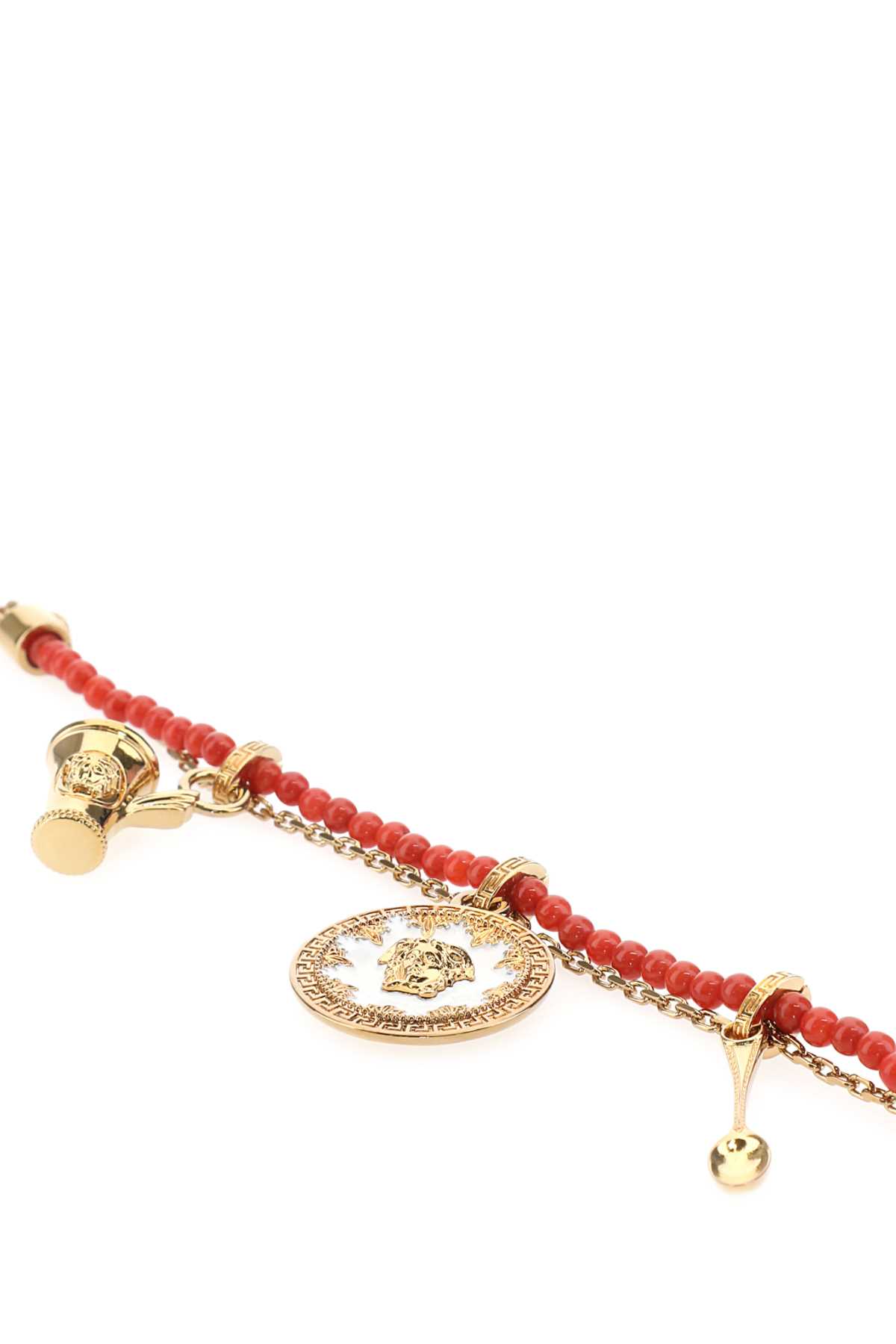 Shop Versace Metal And Beads Bracelet In 4jhh0