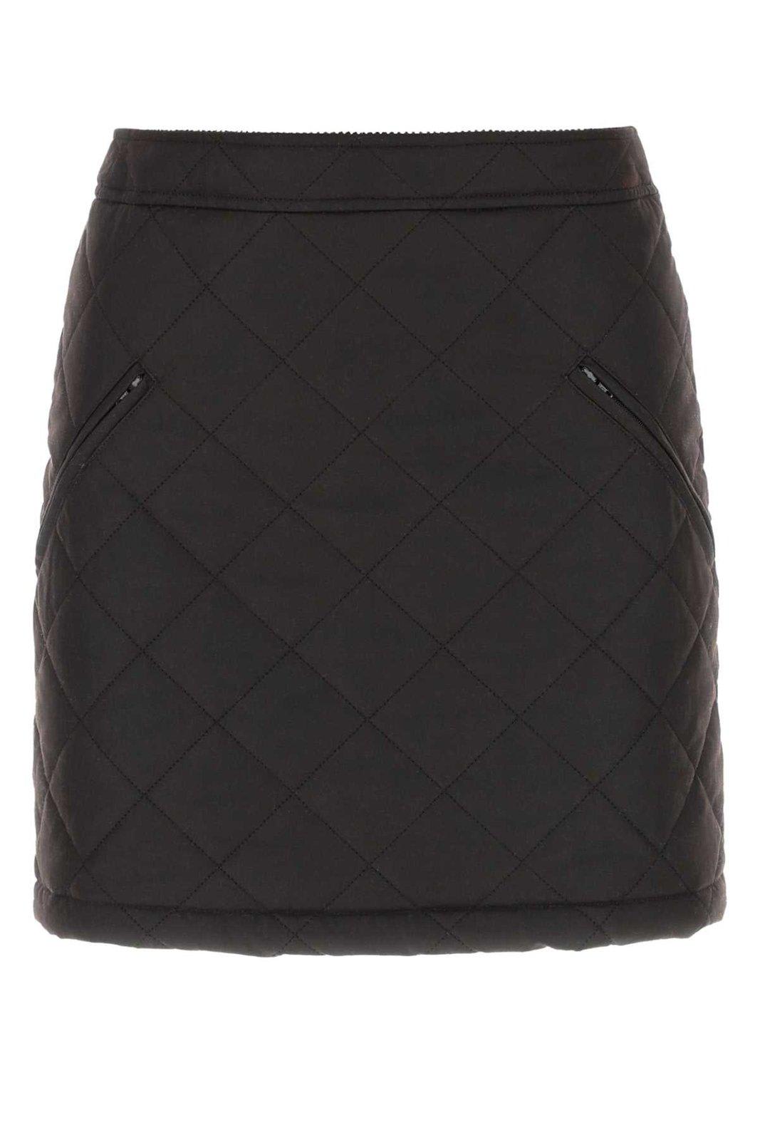 Shop Burberry Diamond Quilted Mini Skirt