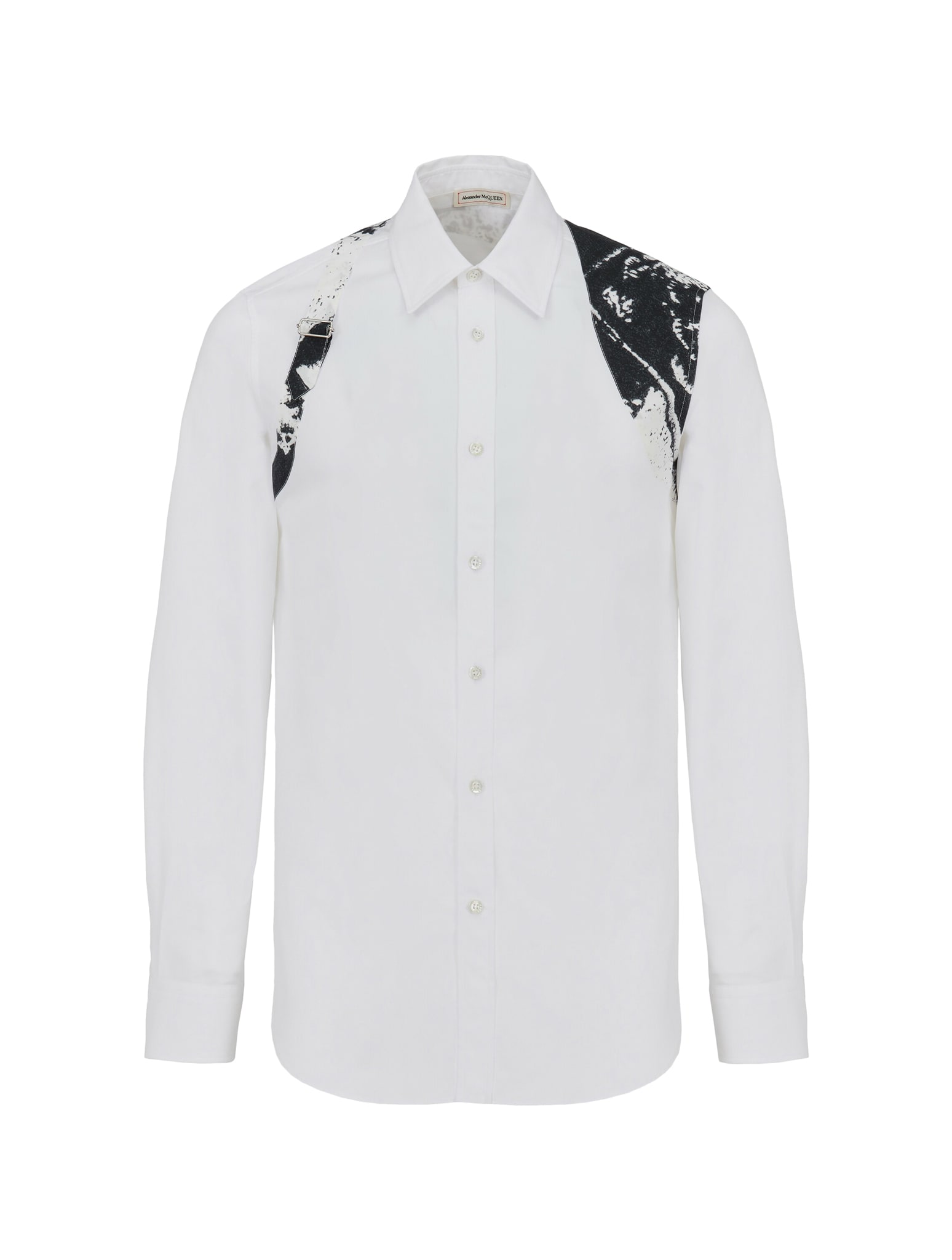 Alexander Mcqueen Printed Hrnss Shirt In Optical White