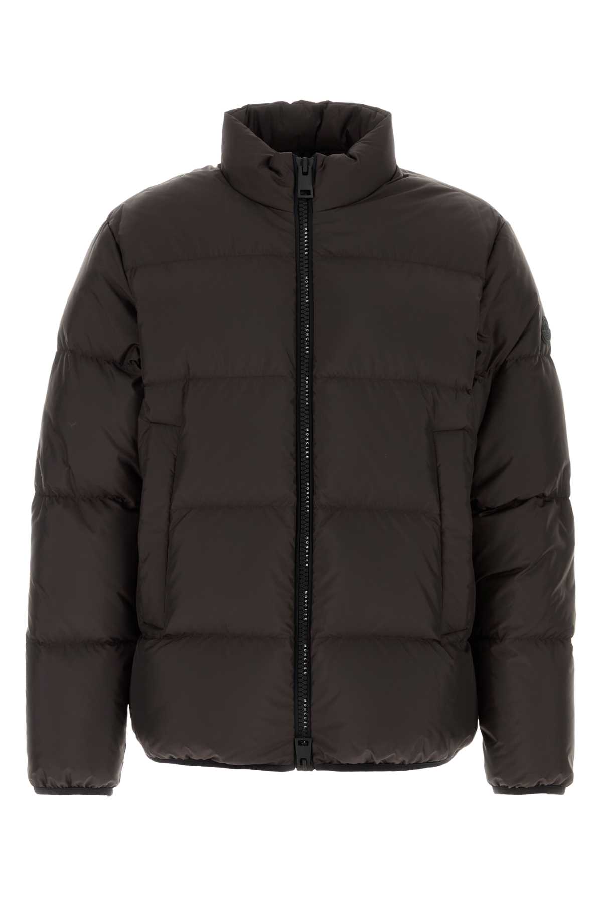 Moncler Dark Brown Nylon Erterle Down Jacket In Brown