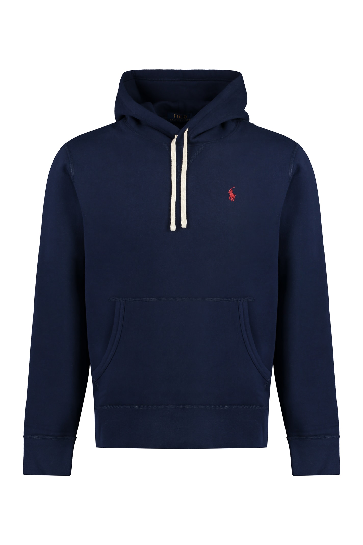 Blue Cotton Blend Hoodie