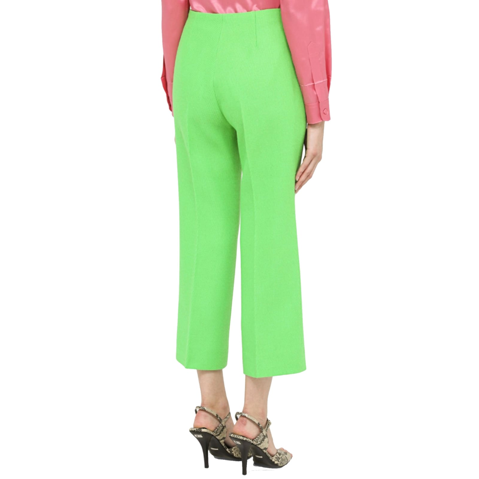 Shop Gucci Wool Pants In Green