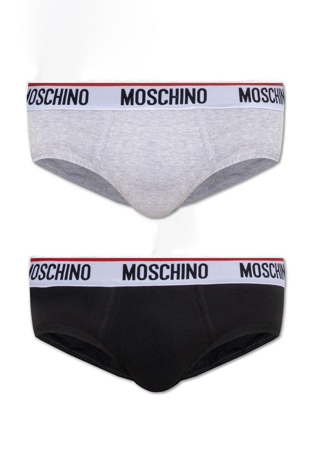 Moschino Two-pack Logo Waistband Briefs