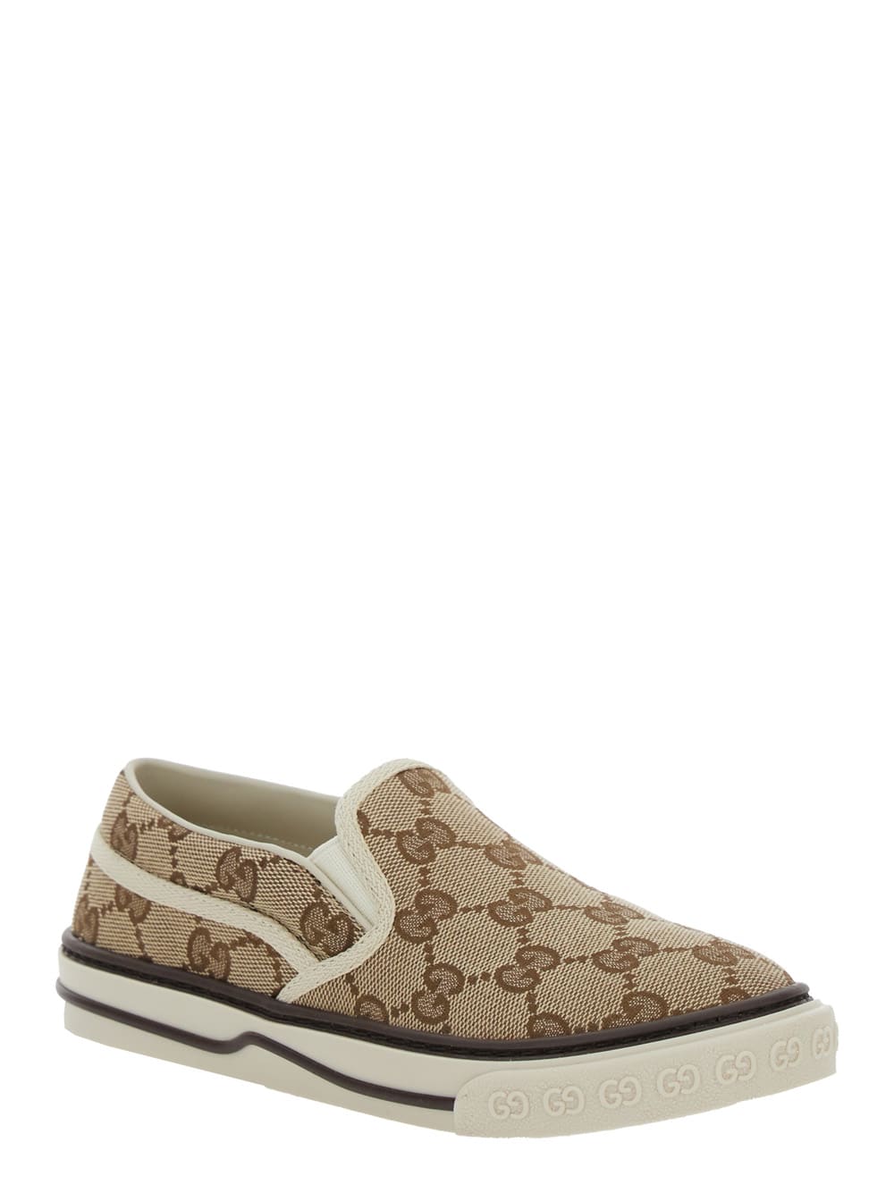 Gucci Gg Canvas Slip-on Shoes In Sand