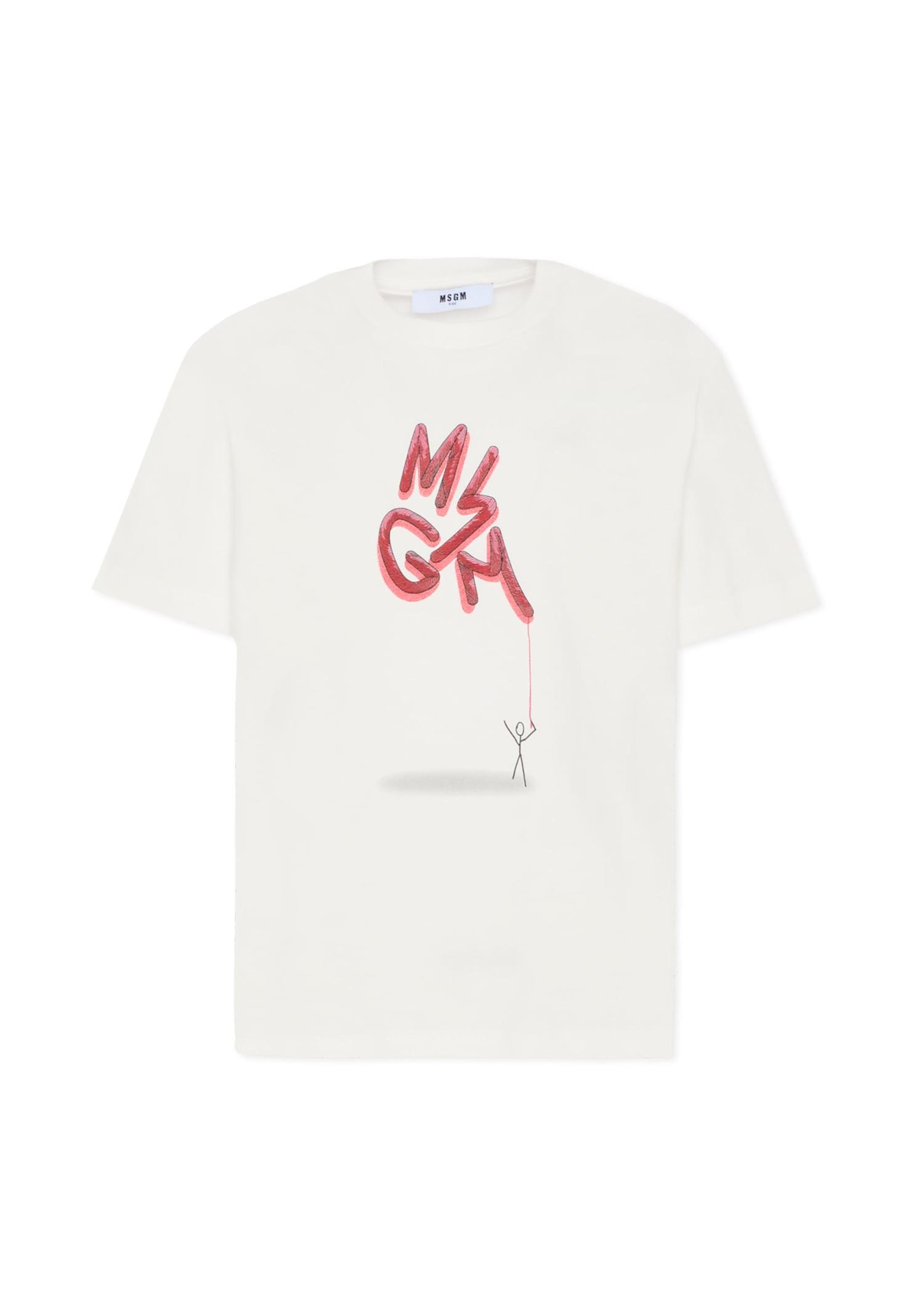 Msgm White T-shirt For Boy With Logo In White