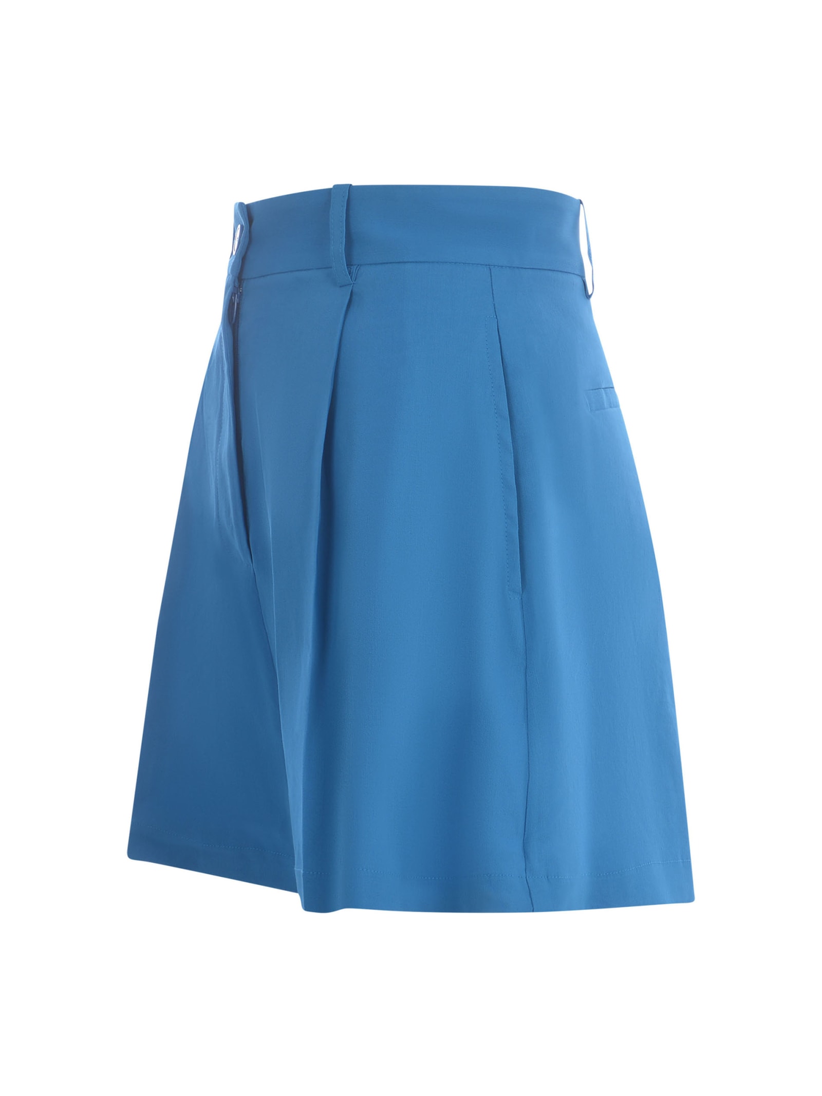 Shop Pinko Shorts  Sorridente In Linen Blend In Azzurro