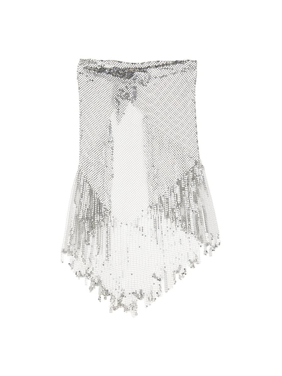 Shop Rabanne Knit Scarf In Silver