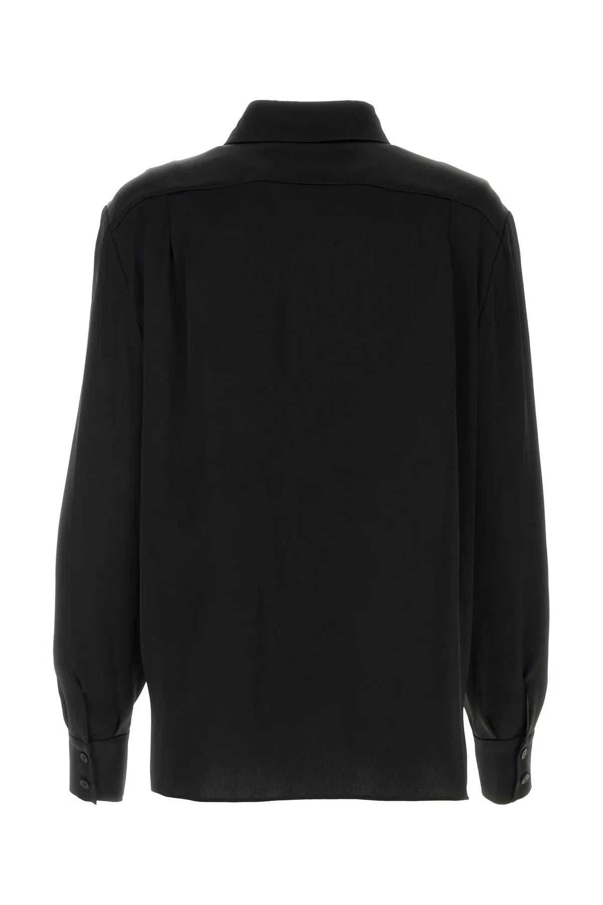 Shop Alberta Ferretti Black Satin Shirt