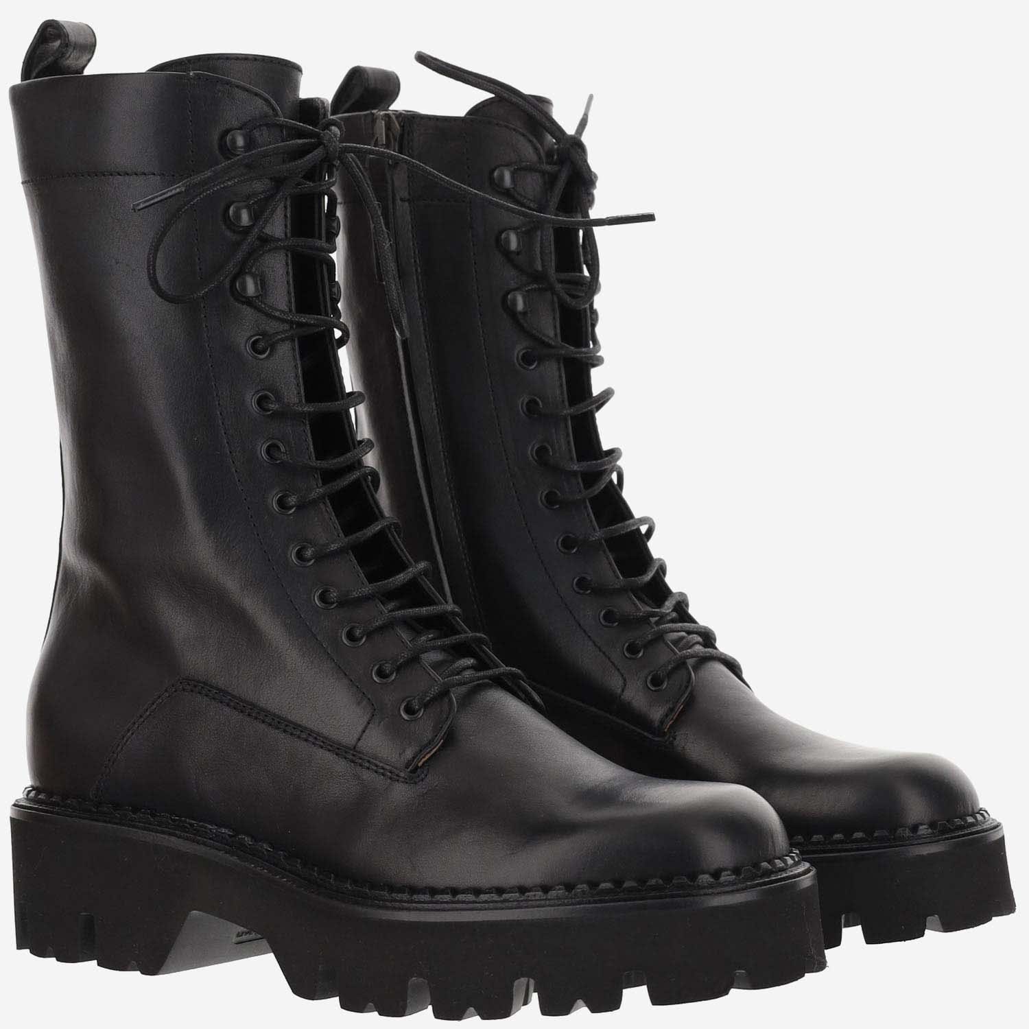 Shop Sartore Leather Boots In Black