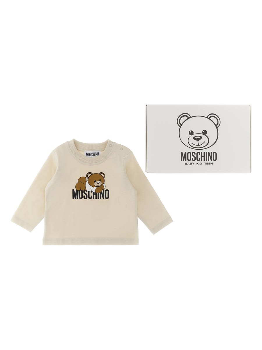 Moschino Kids' Teddy Bear Sweatshirt In Beige