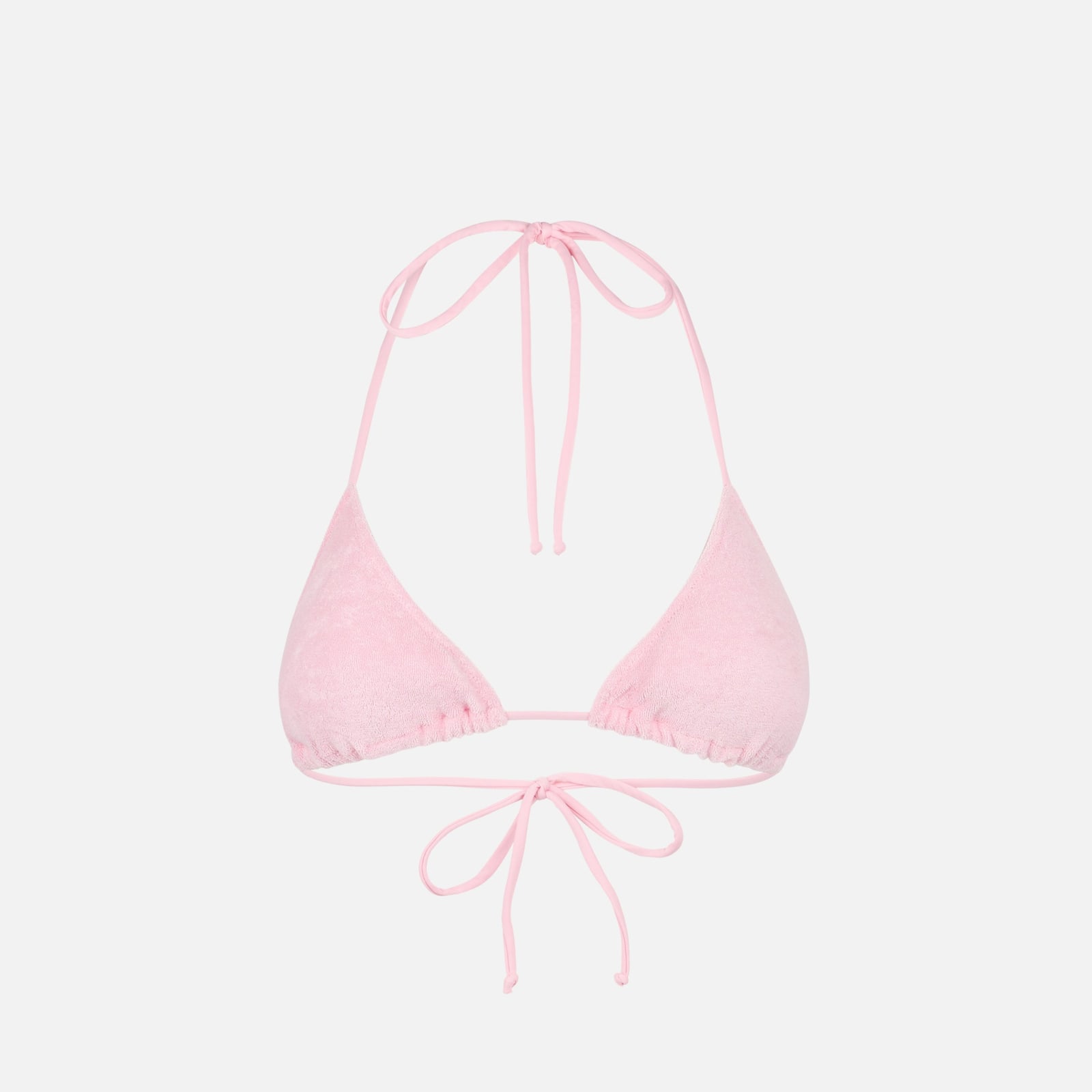 Mc2 Saint Barth Woman Terry Triangle Top Swimsuit With Charms In Pink