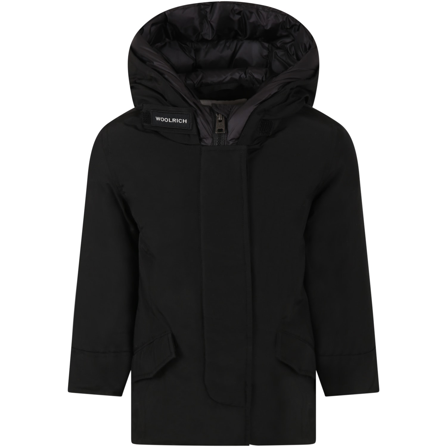 Woolrich Black arctic Parka Jacket For Girl