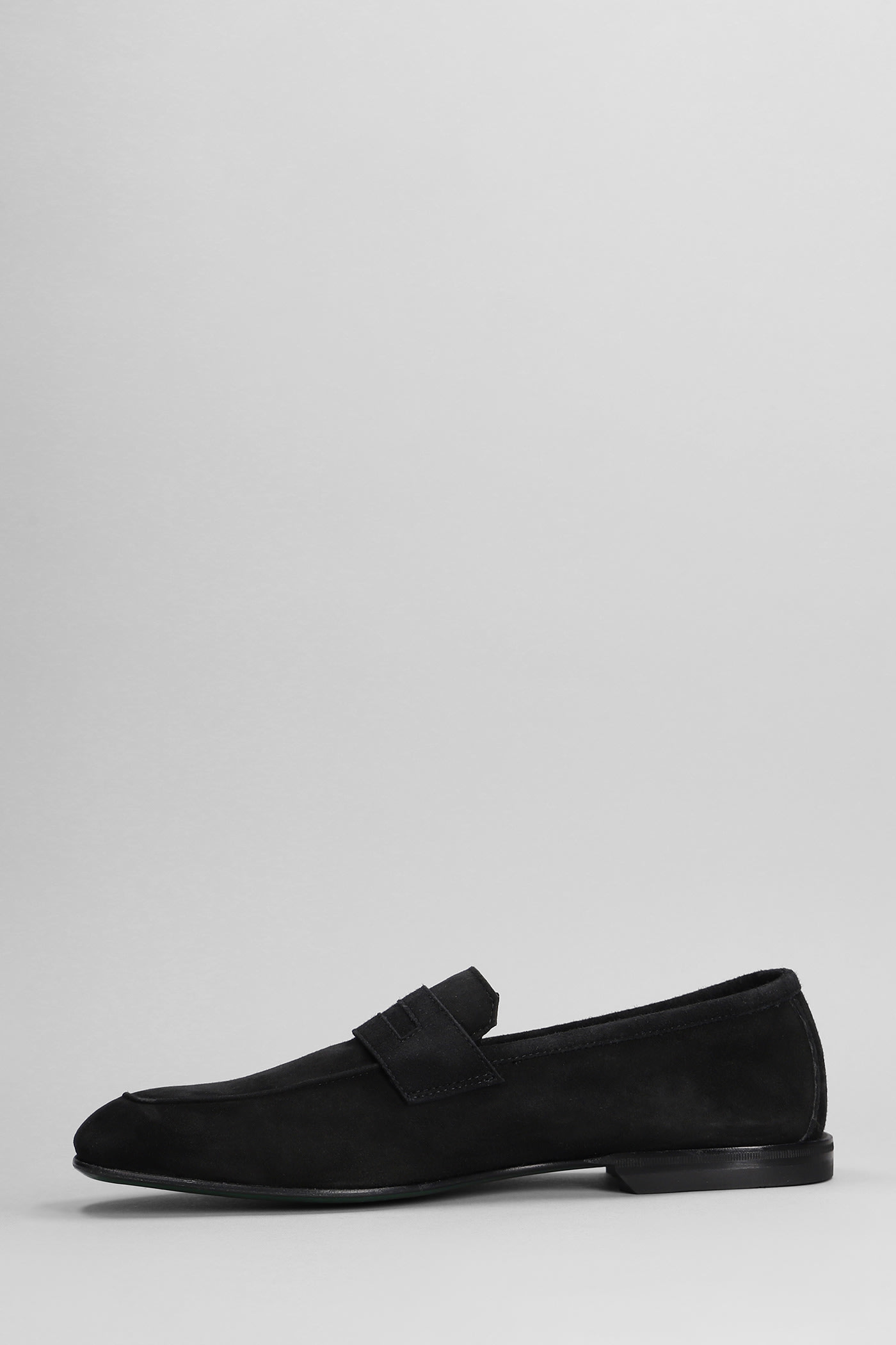 Shop Green George Loafers In Black Suede