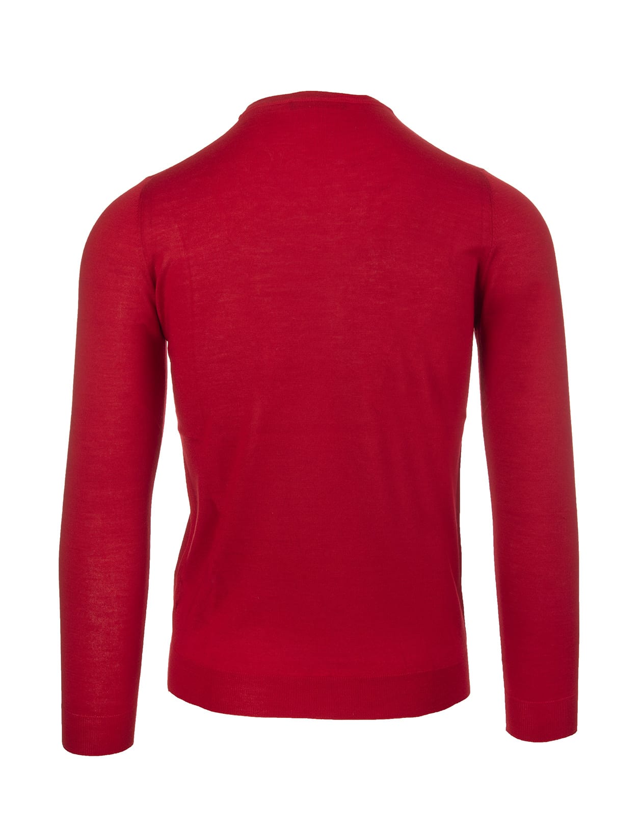 FEDELI FEDELI MAN ROUND NECK PULLOVER IN RED CASHMERE AND SILK